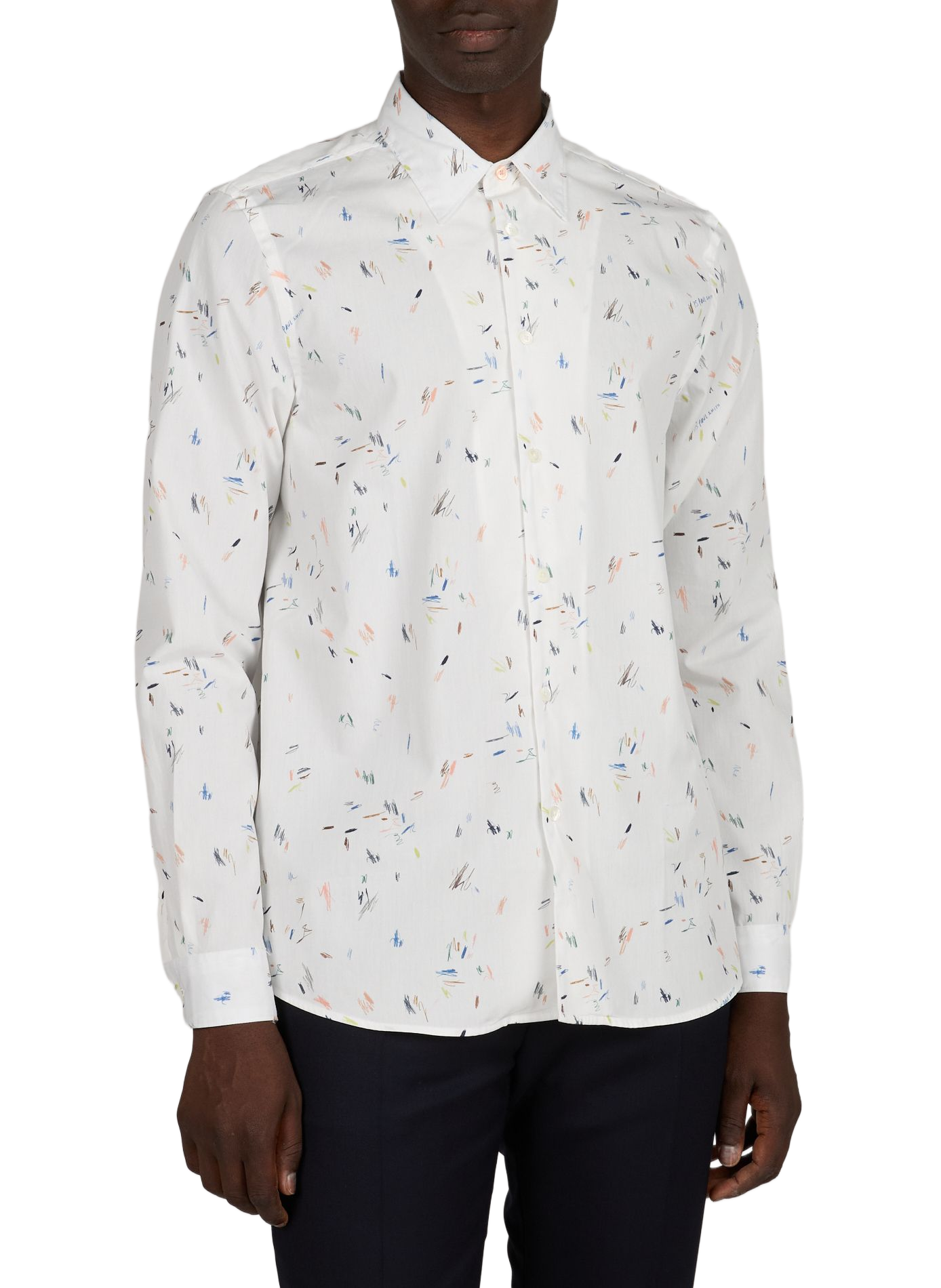 Chemise regular-fit col classique imprimée en coton PAUL SMITH Blanc