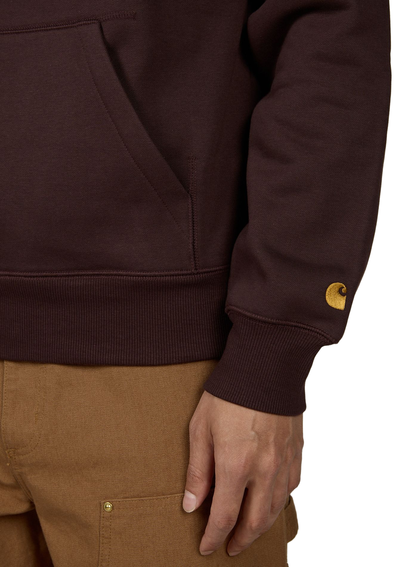 Hoodie uni à capuche en coton mélangé CARHARTT WIP Marron