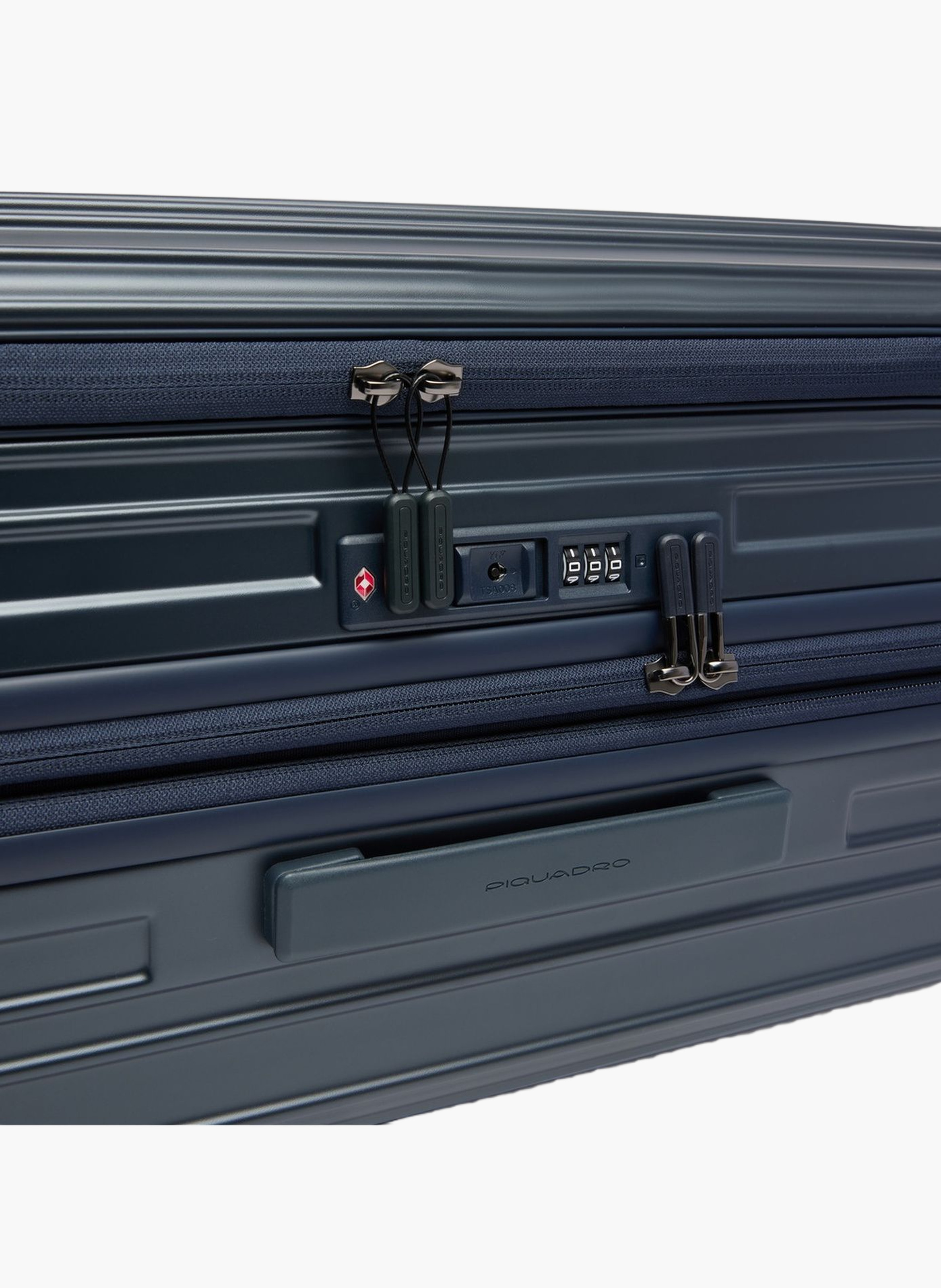 Middelgrote koffer met 4 uitbreidbare wielen PIQUADRO Blauw