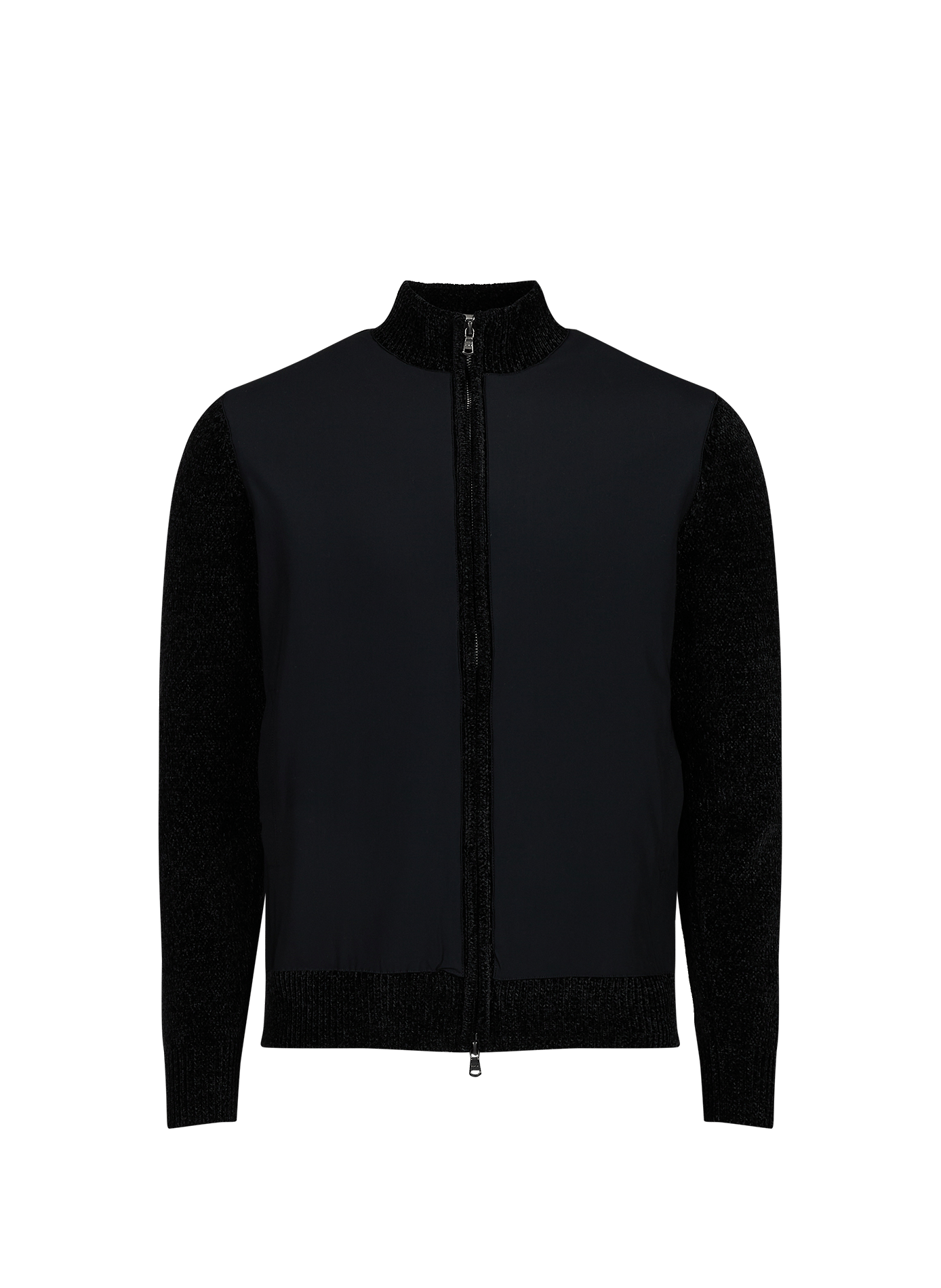 Ario Gordona straight-fit jacket with high neck in two materials 1789 CALA Black