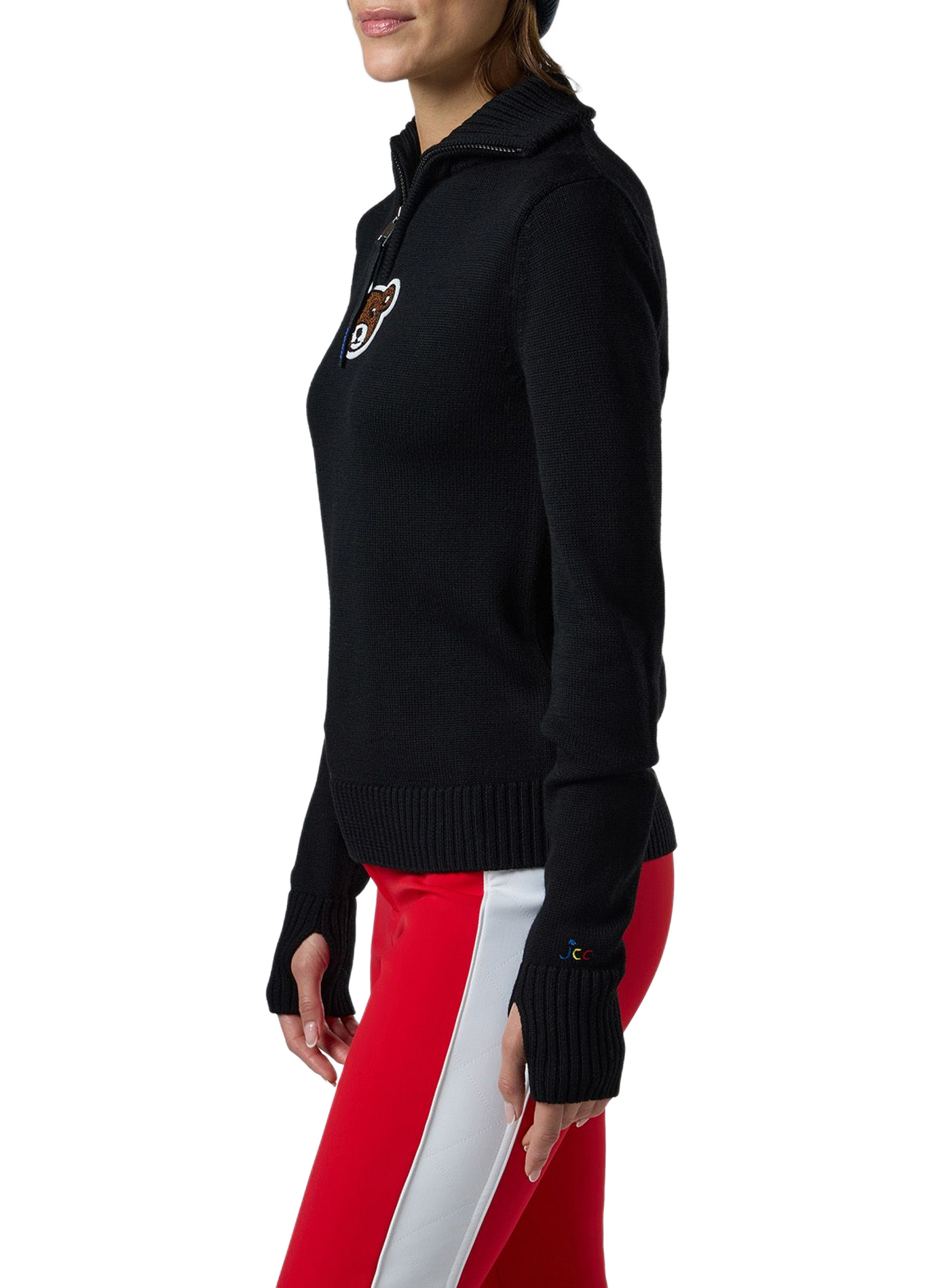 Merino wool zip neck jumper ROSSIGNOL Black
