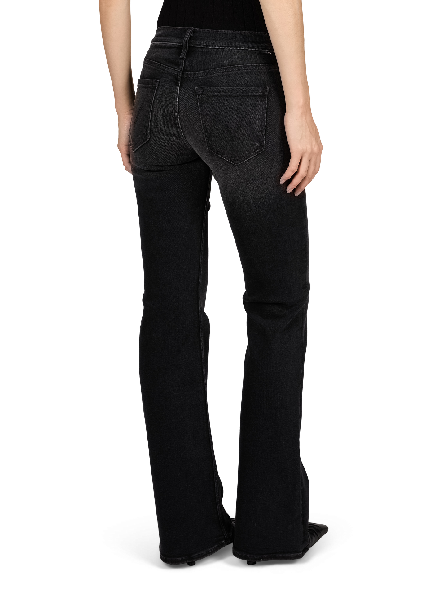 Flare cotton blend jeans. MOTHER Blue