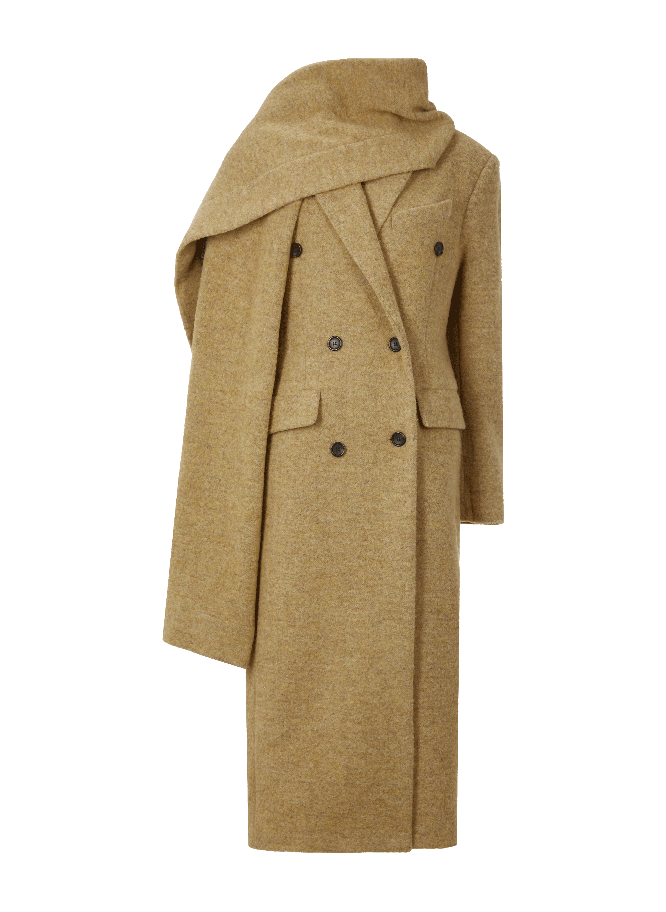 Manteau long avec écharpe