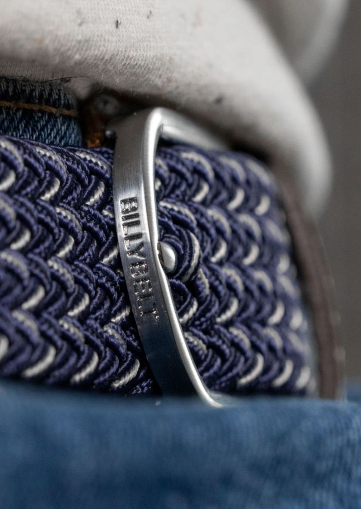 Ceinture tressée élastique multicolore BILLYBELT Bleu