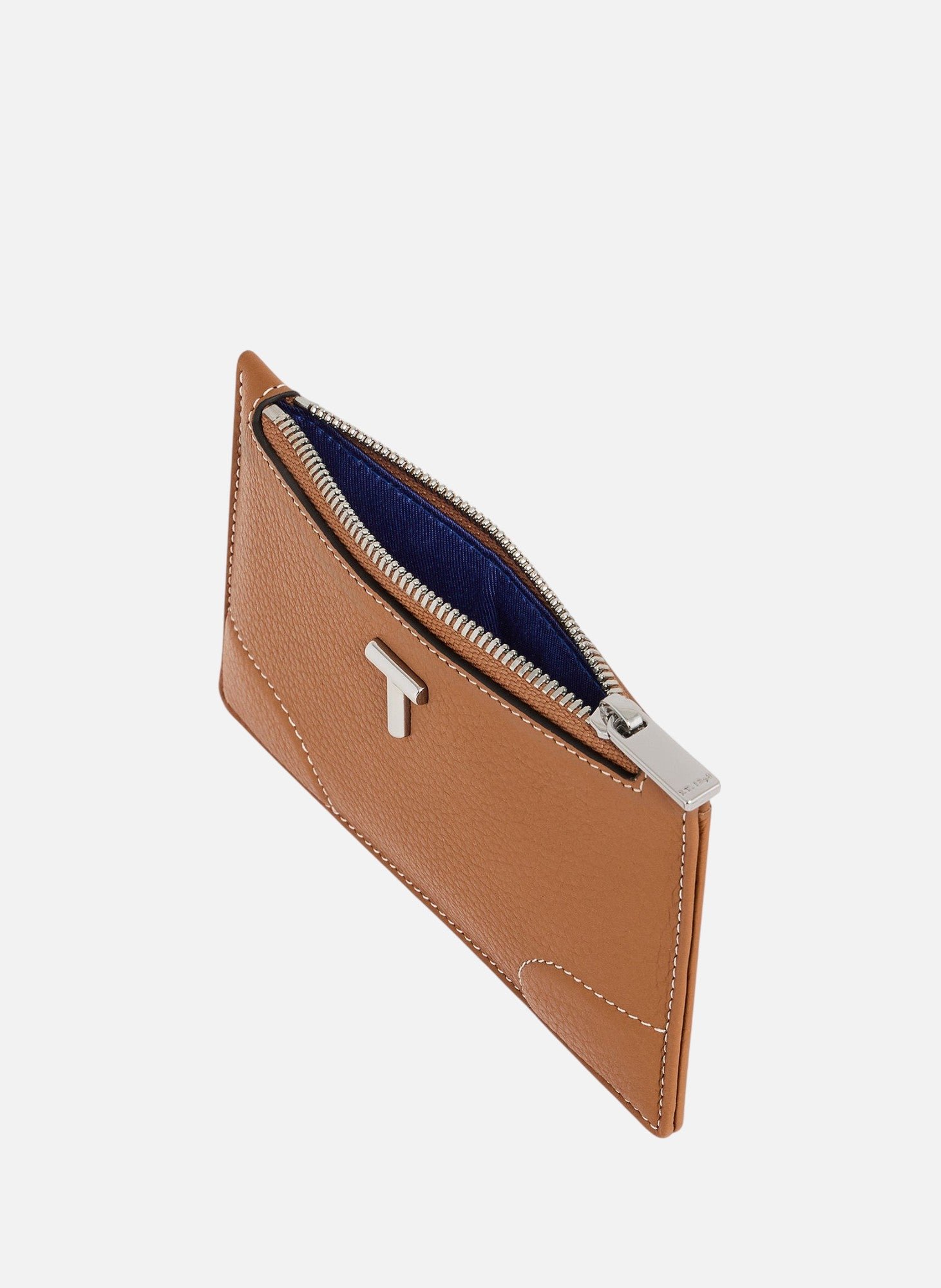 Porte cartes zippé romy en cuir grainé LE TANNEUR Marron