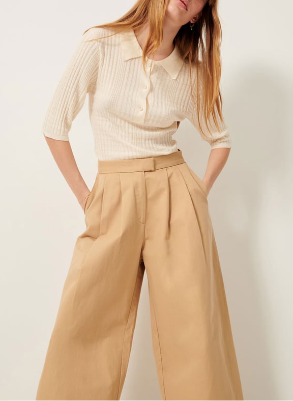 Polo moulant côtelé suncoast Beige by SESSUN SESSUN Polo moulant côtelé suncoast Beige