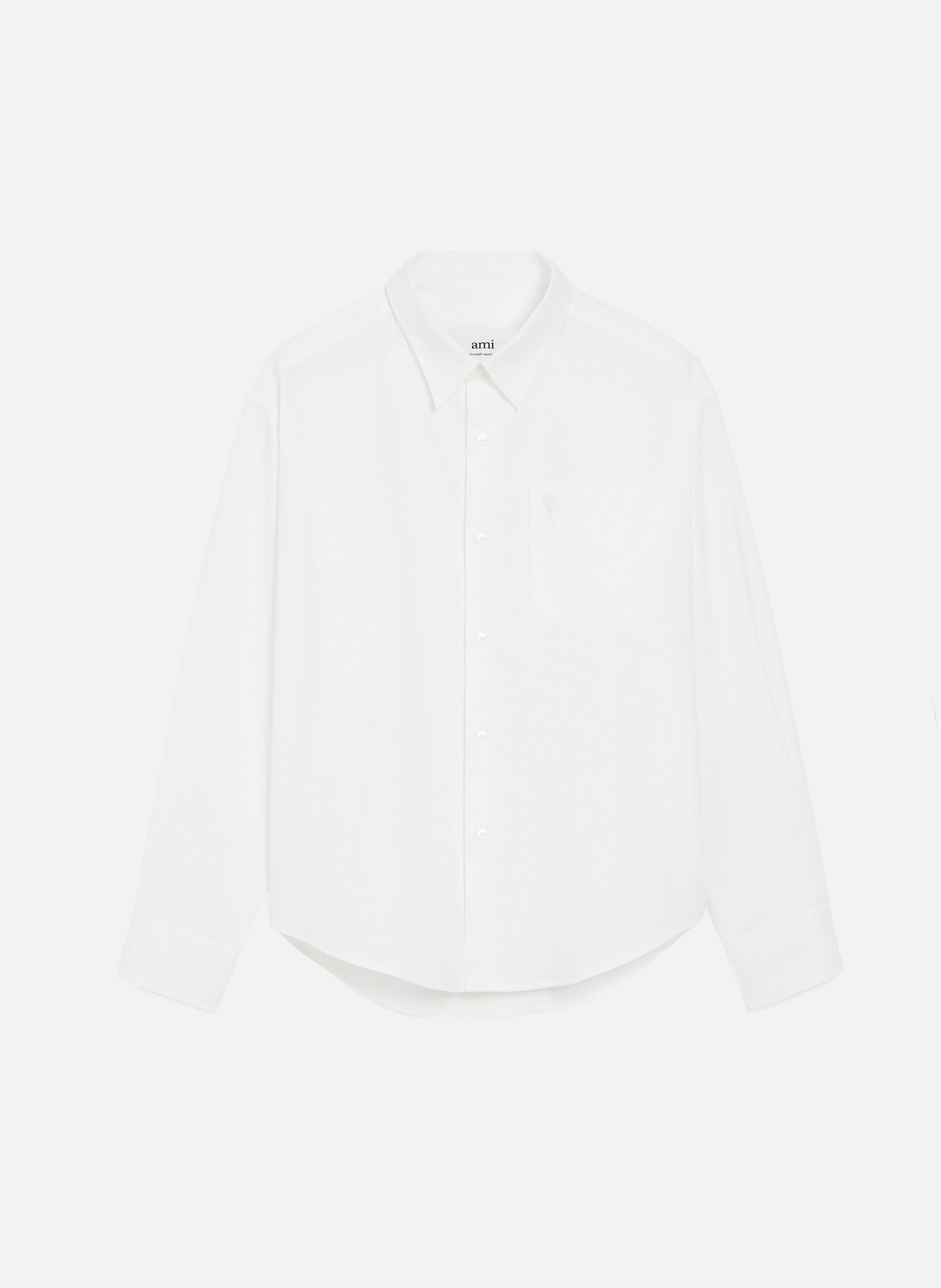 Chemise boxy ami de coeur en coton unisexe AMI PARIS Blanc