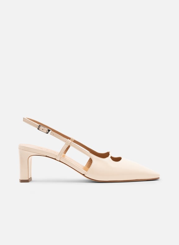 Sling back samar en napa craquele Beige by PARALLELE PARALLELE Sling back samar en napa craquele Beige