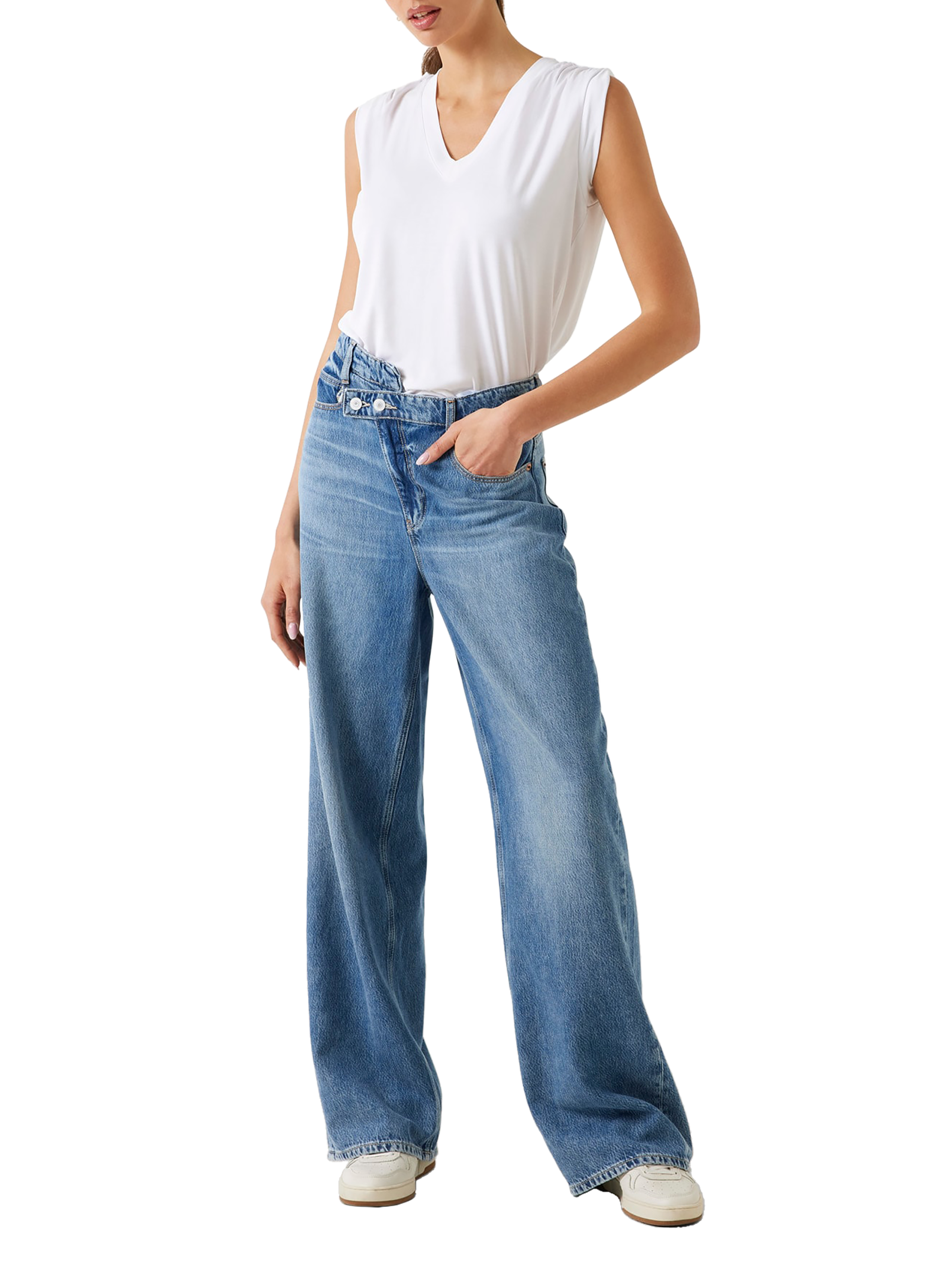 Top fluide GUESS Blanc