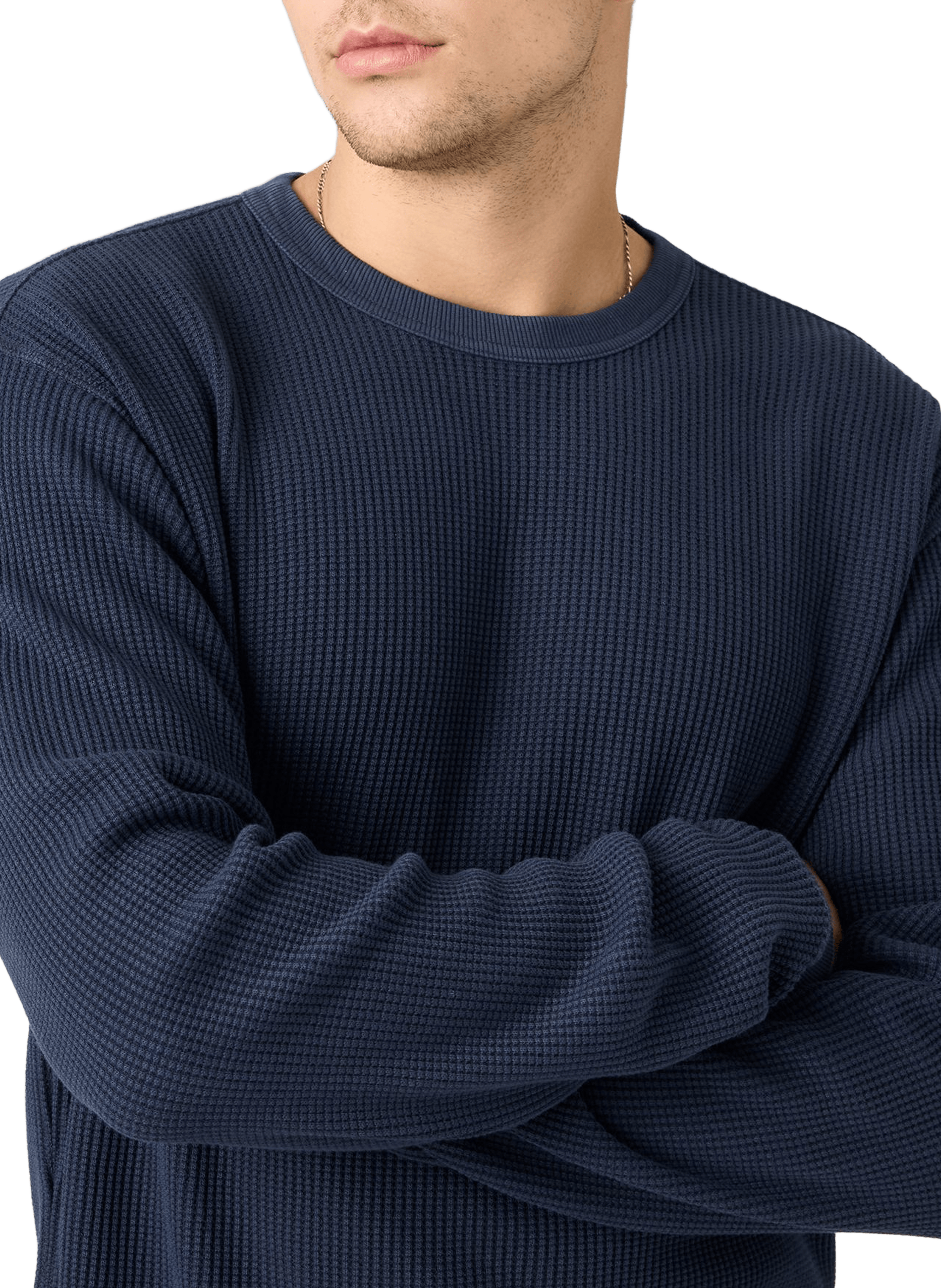 Embossed round neck cotton sweater LEVI'S Blue