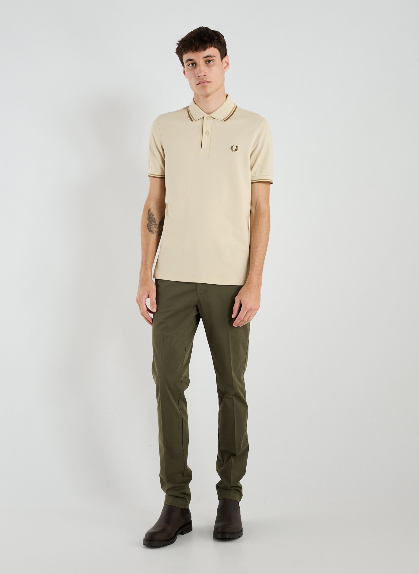 Cotton pique polo shirt FRED PERRY Beige