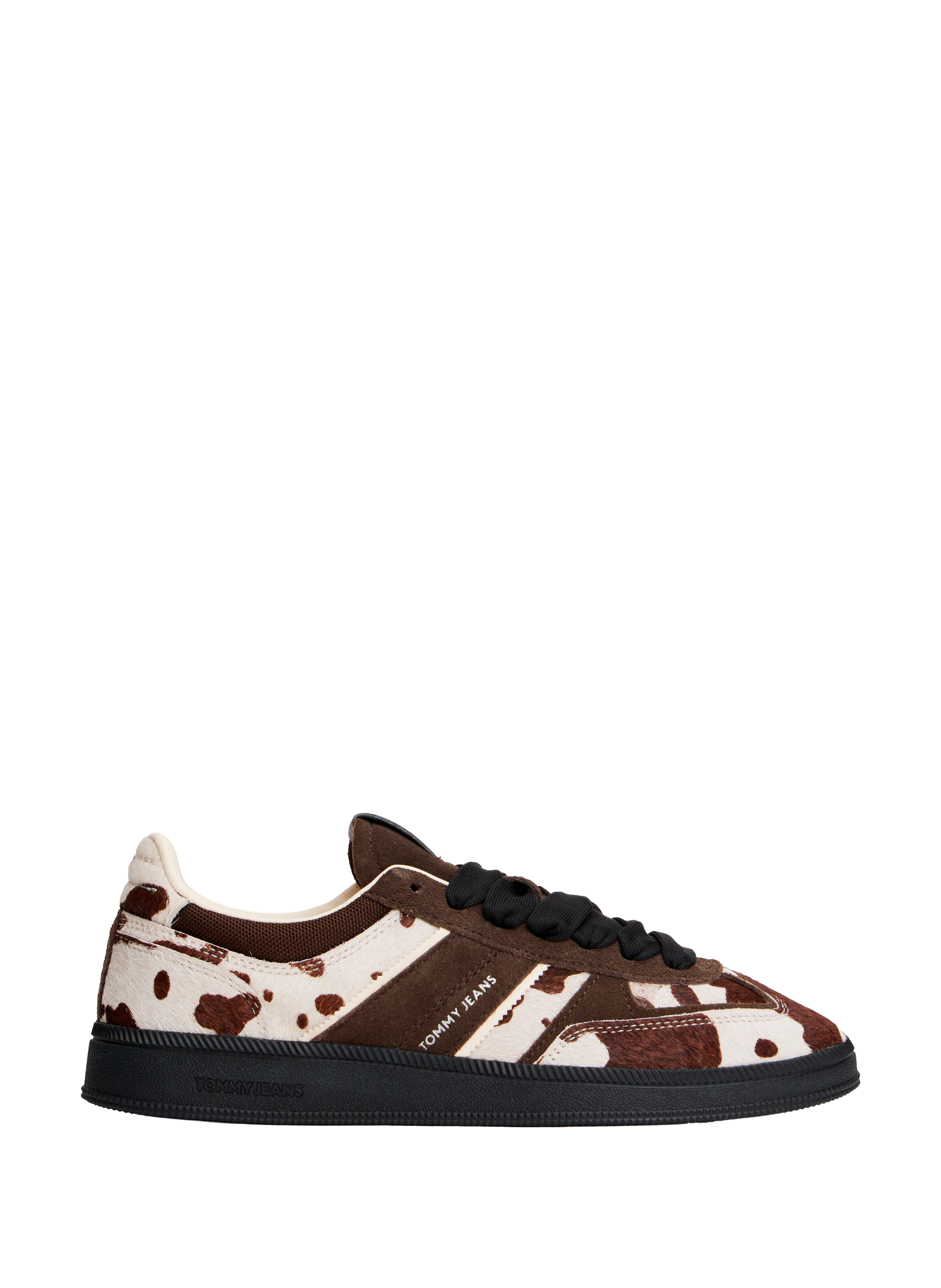Low-top sneakers with cow print and laces TOMMY HILFIGER Brown