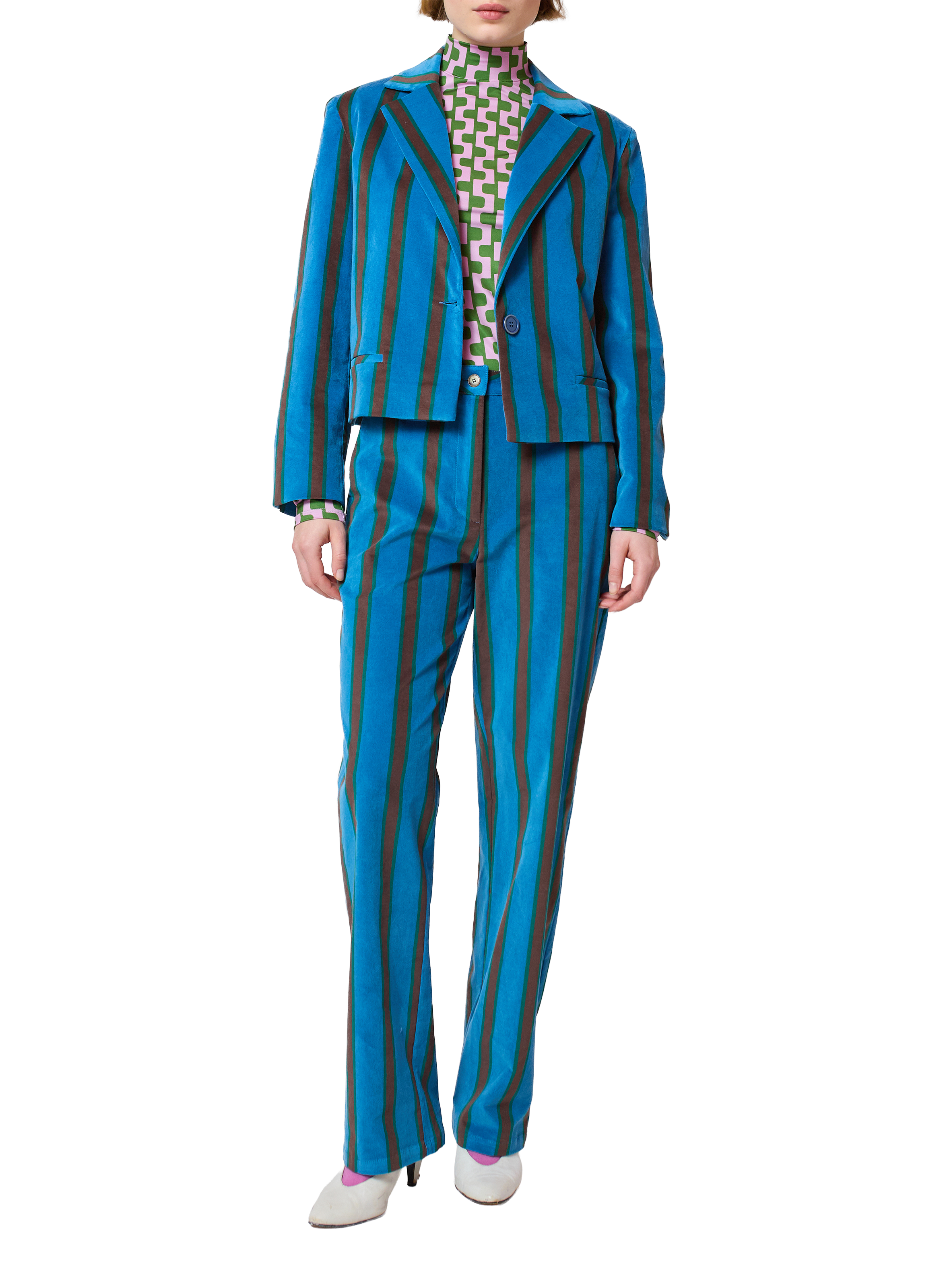 BOBO CHOSES Pantalon rayé en coton mélangé Multicolore