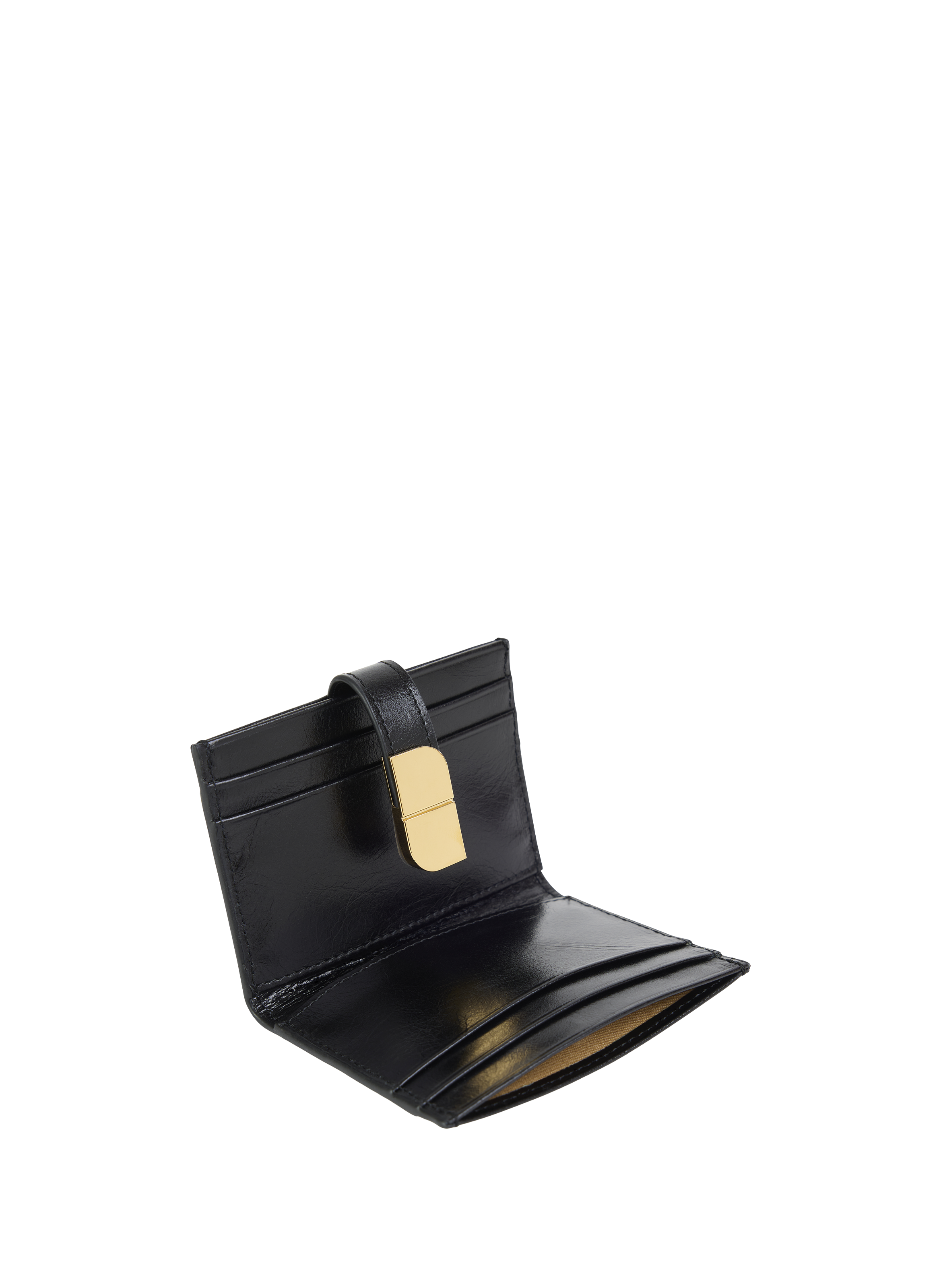 Porte-cartes en cuir grainé Noir