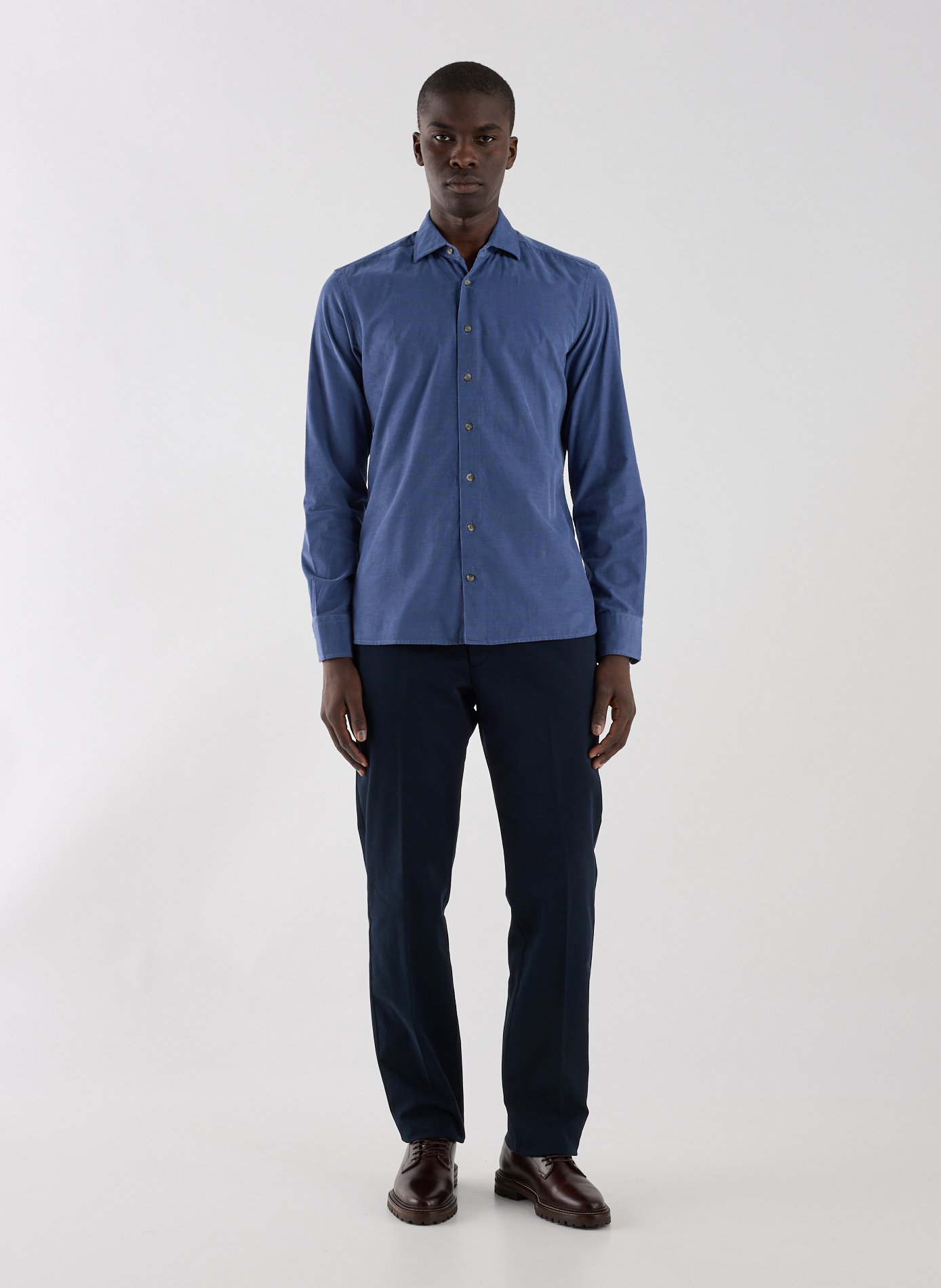 Pantalon droit en coton mélangé HACKETT Bleu