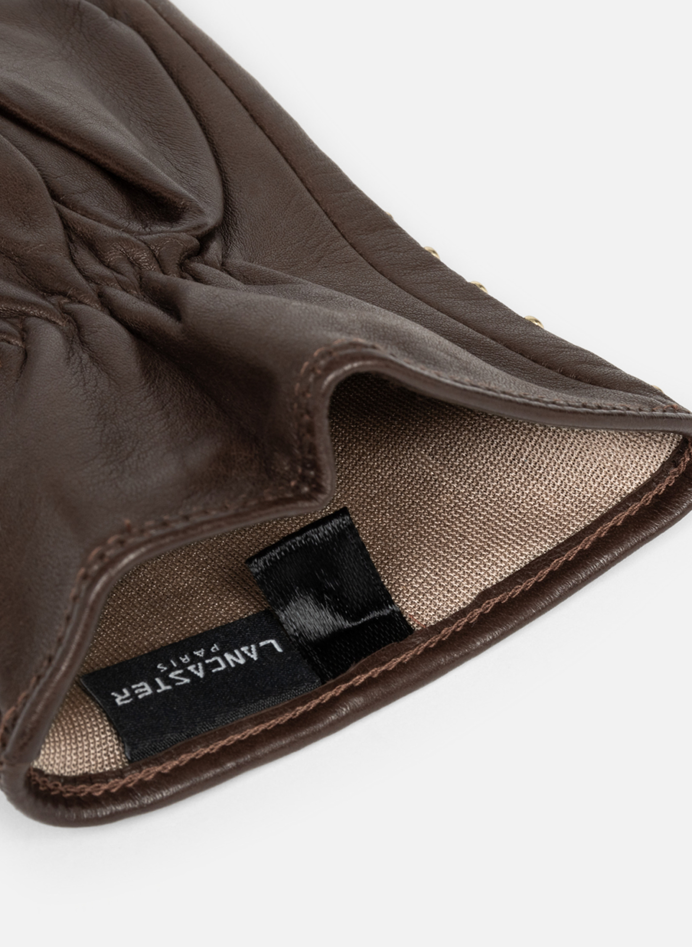 Gants en cuir d'agneau lisse LANCASTER Marron