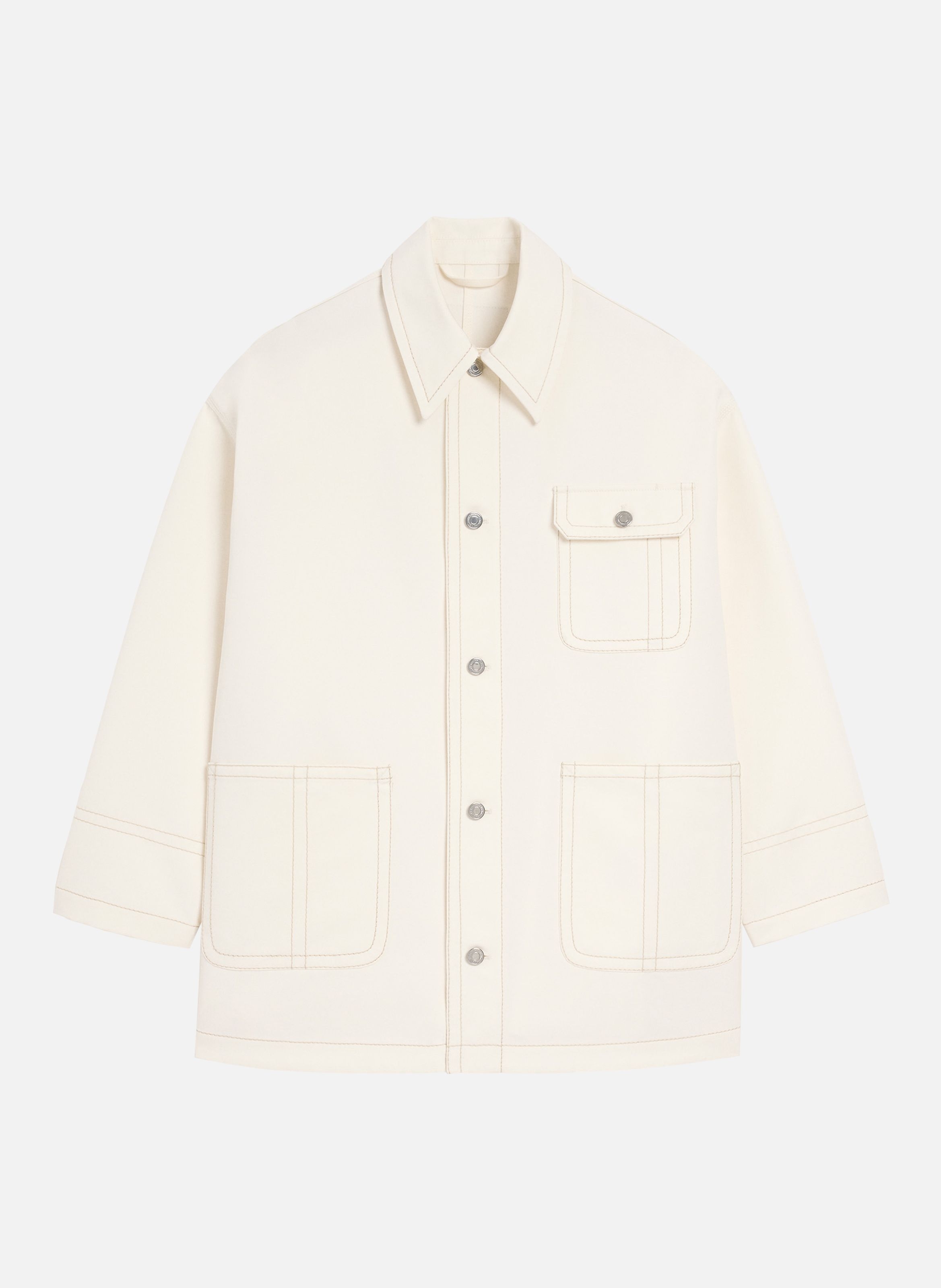 Veste worker unisexe en coton AMI PARIS Blanc