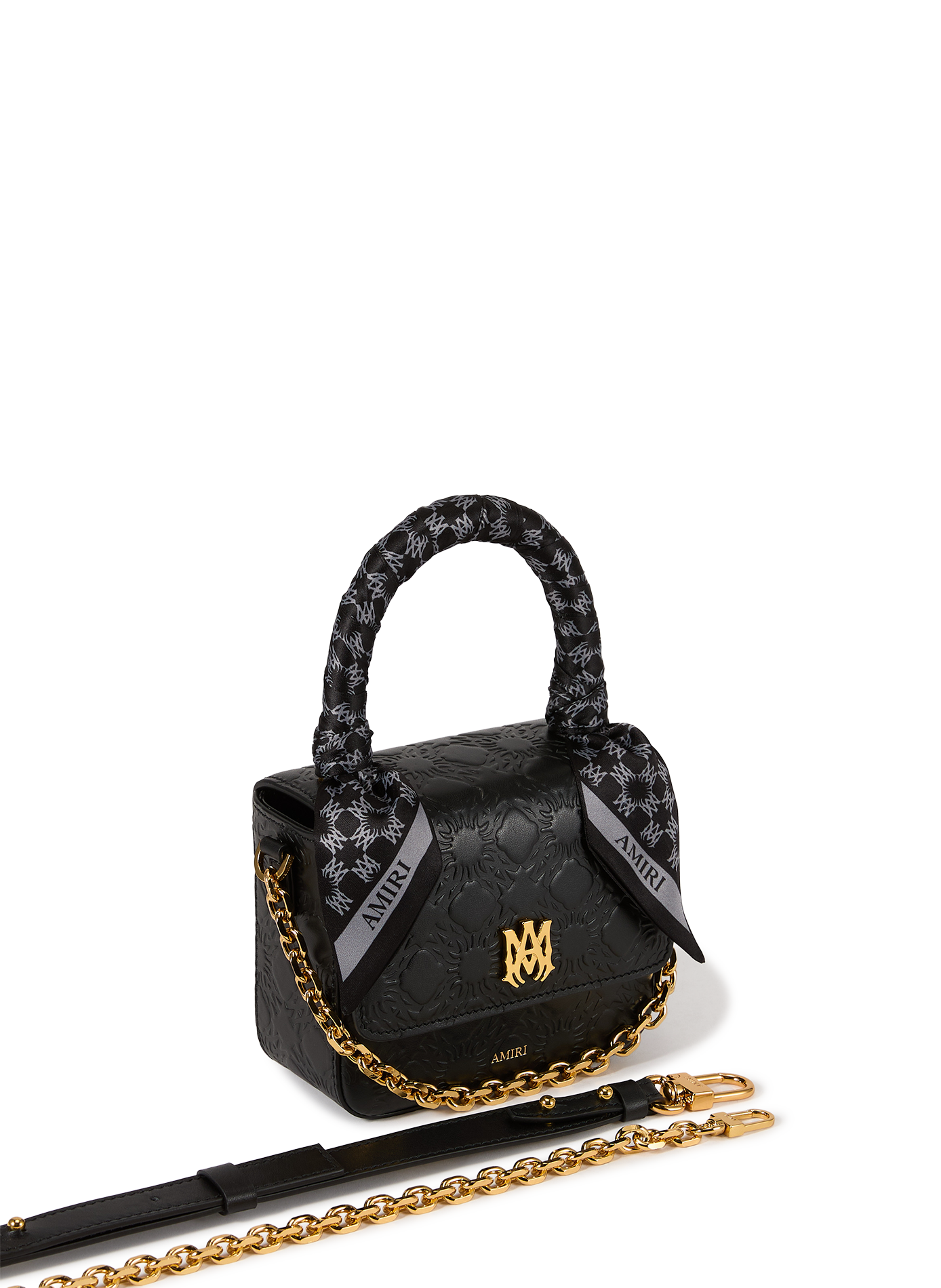 Sac à main logotypé en cuir mélangé AMIRI Noir