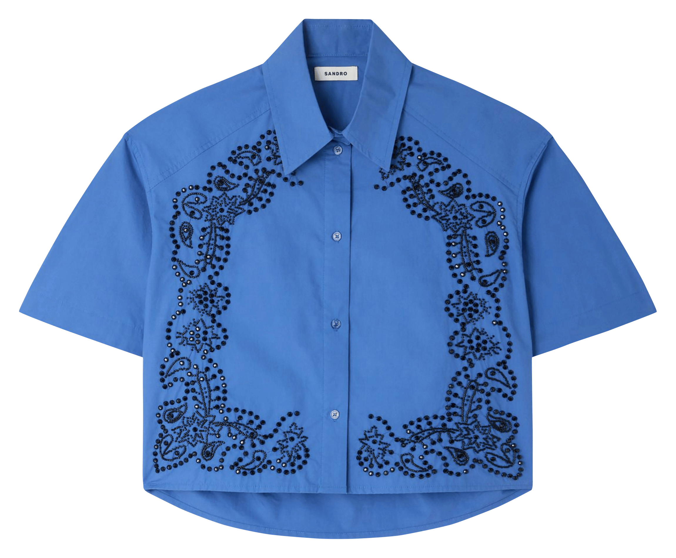 Chemise col classique en coton SANDRO Bleu