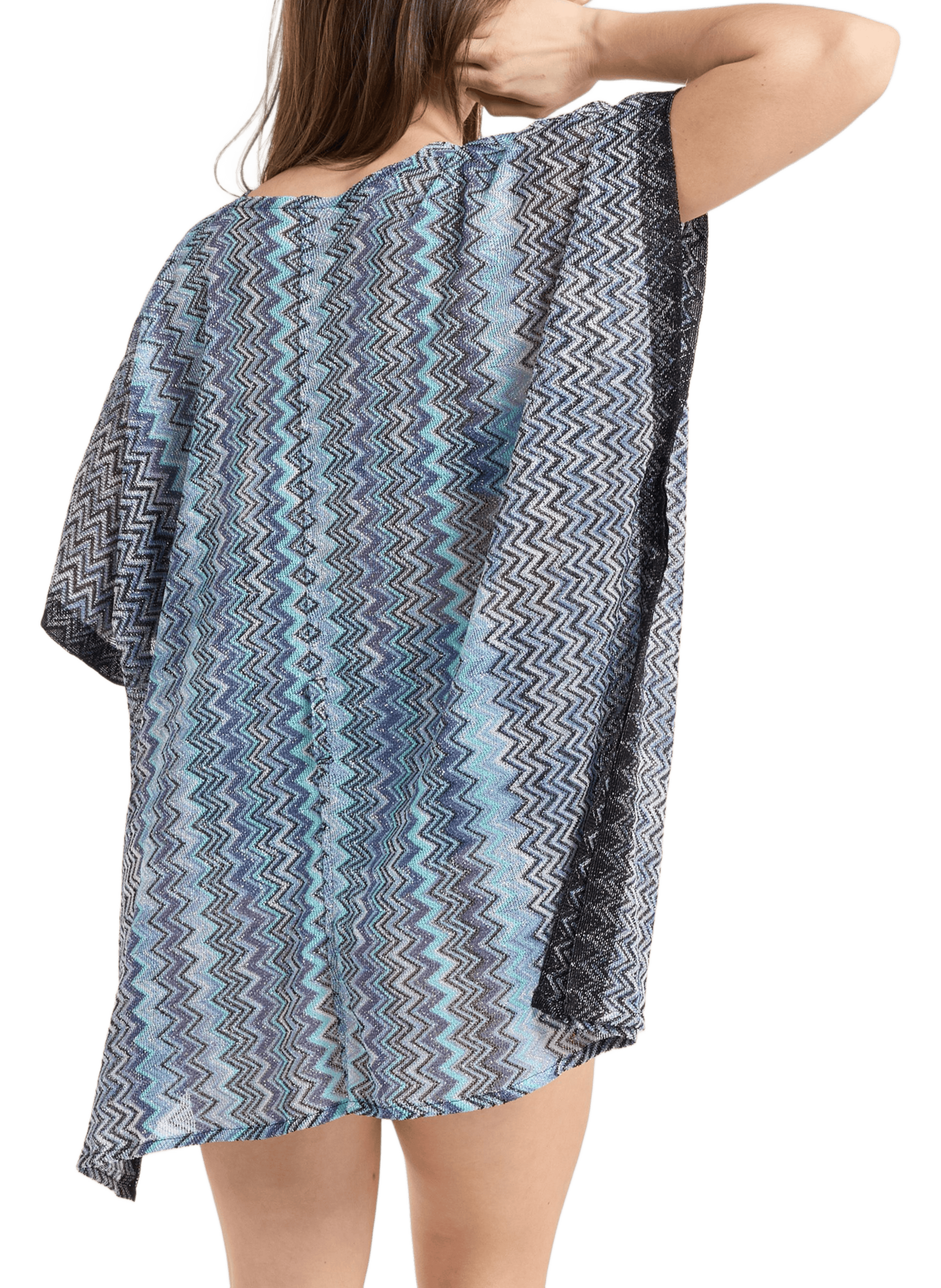 Jacket with pattern and removable belt SAISON 1865 Blue