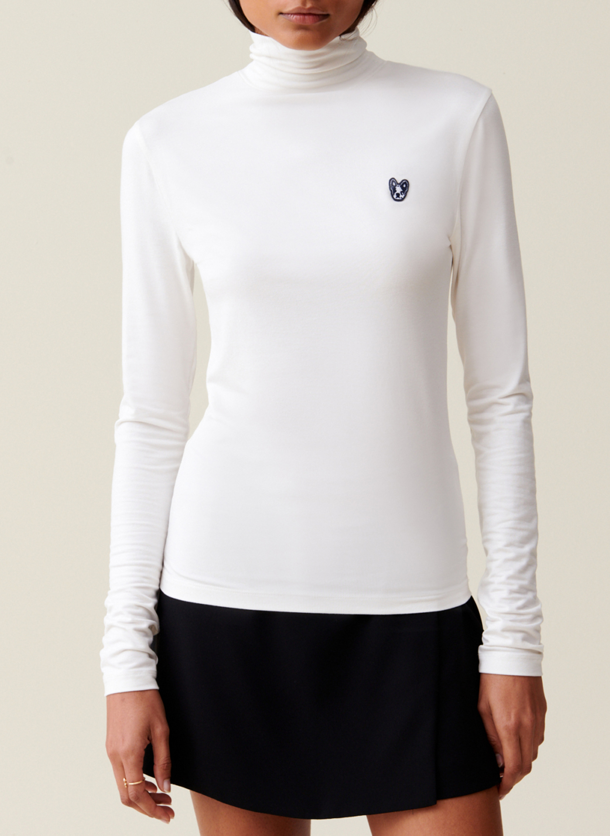 Top manches longues col cheminé CLAUDIE PIERLOT Beige