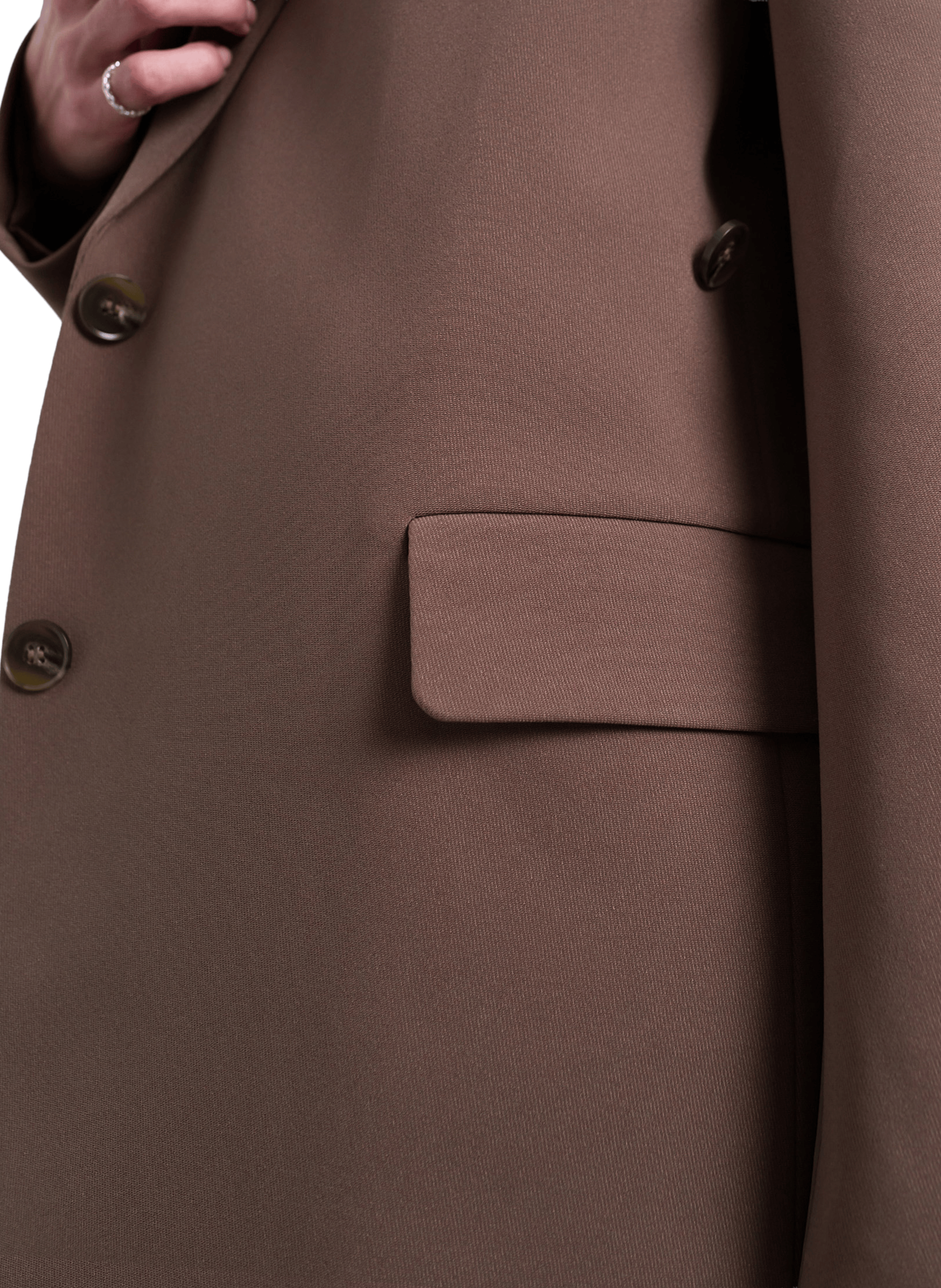 Buttoned straight blazer TOPSHOP Beige