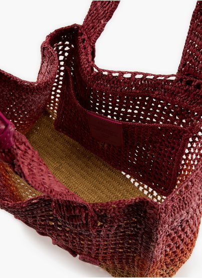 Sac cabas dégradé Summer Banana en raphia