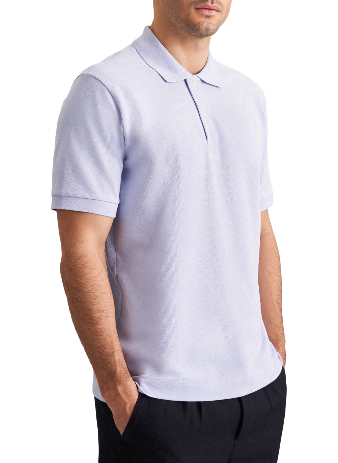 Solid short-sleeve cotton polo SEIDENSTICKER Blue