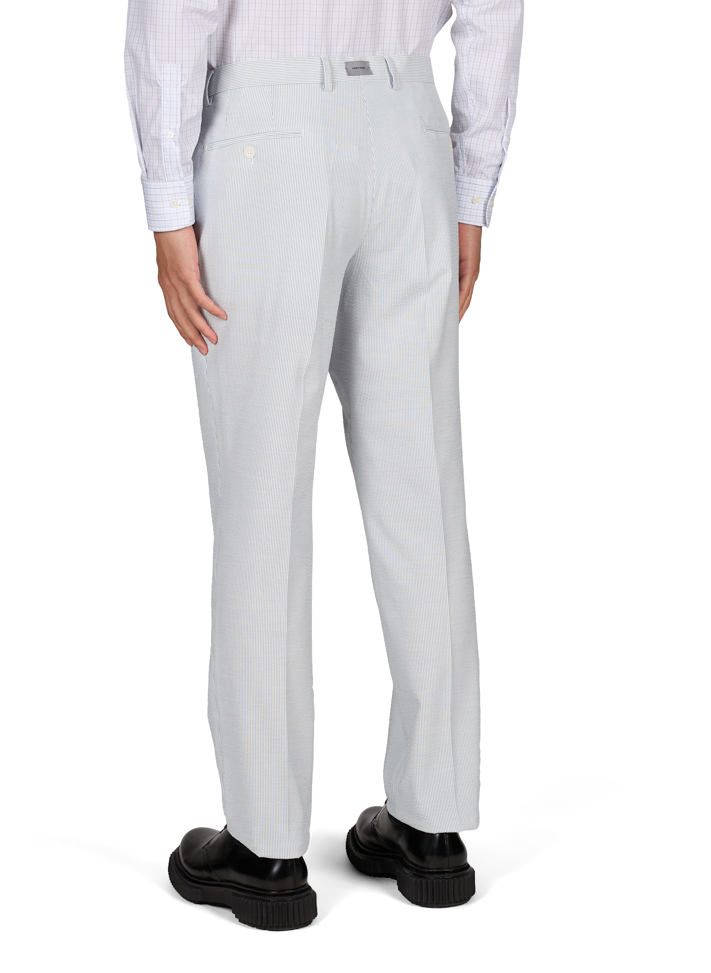 Pantaloni affusolati a righe e pieghe PIERRE CARDIN Blu