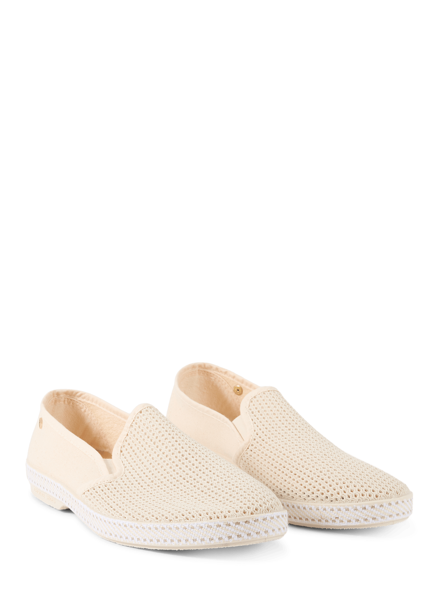 Mesh-look cotton canvas loafers RIVIERAS Beige