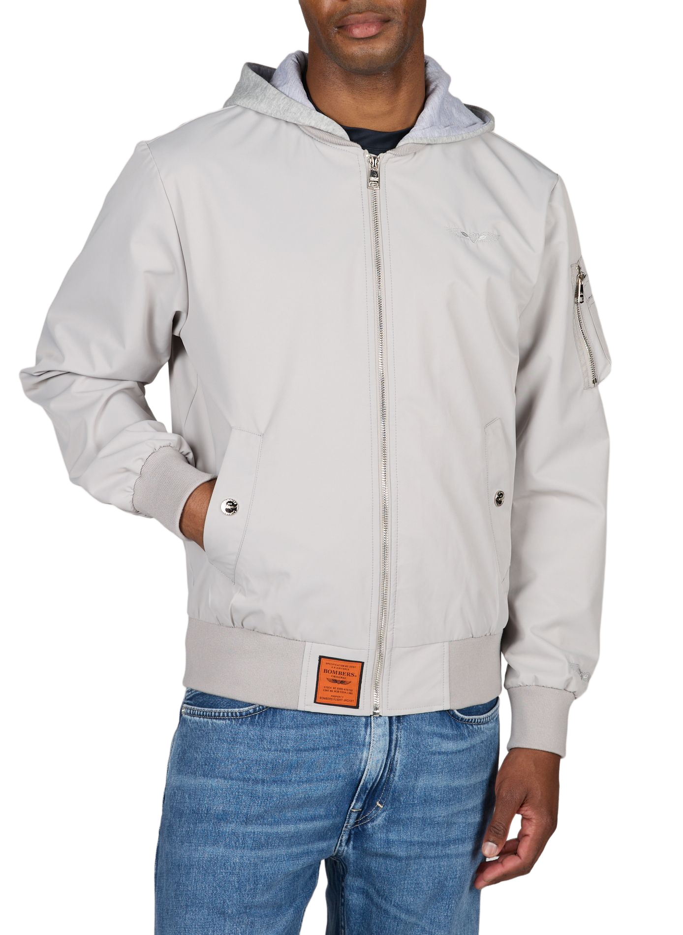 Lichte bomberjack met capuchon BOMBERS ORIGINAL Grijs