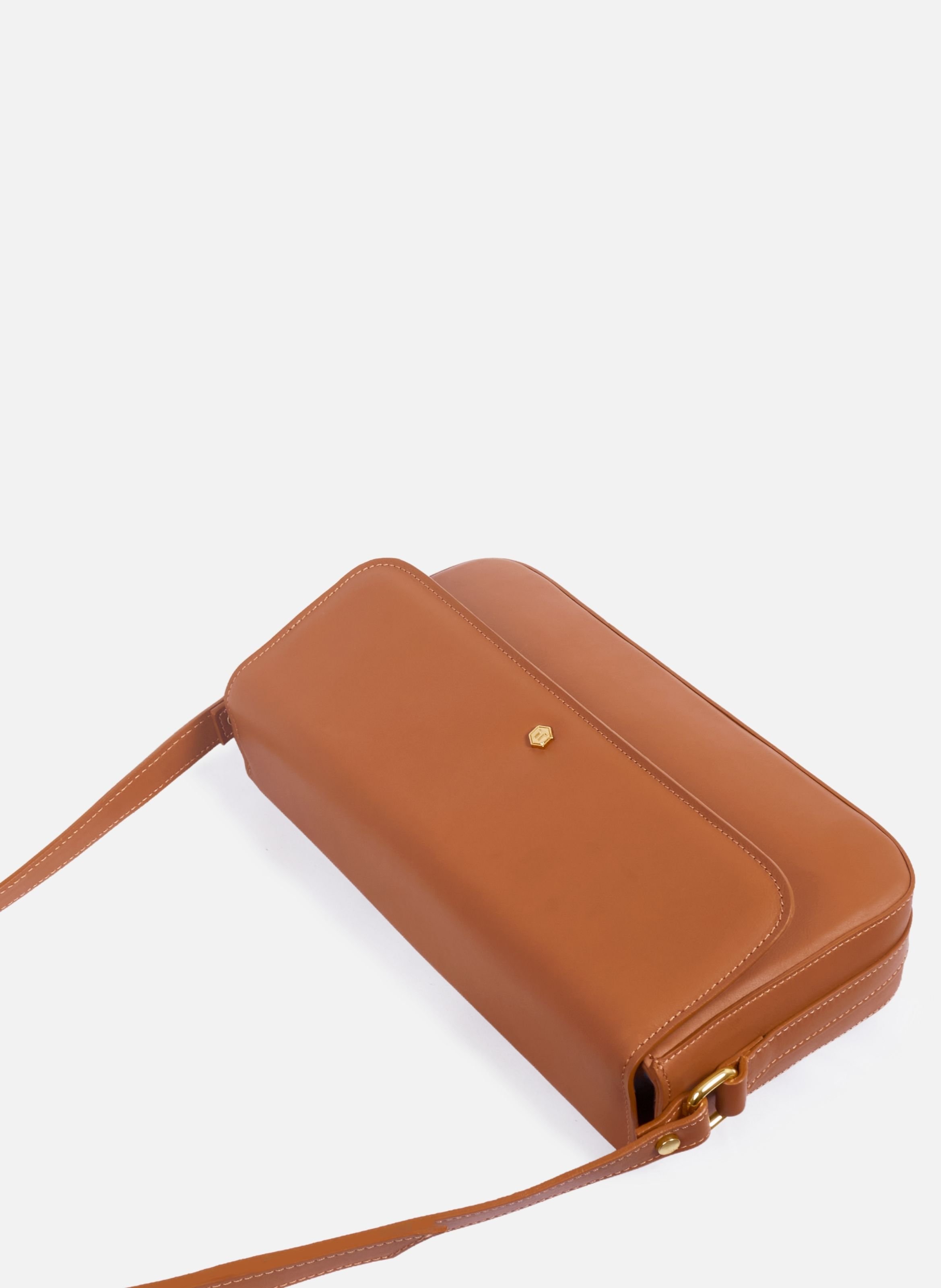 Schoudertas hortense leer JULES & JENN Bruin