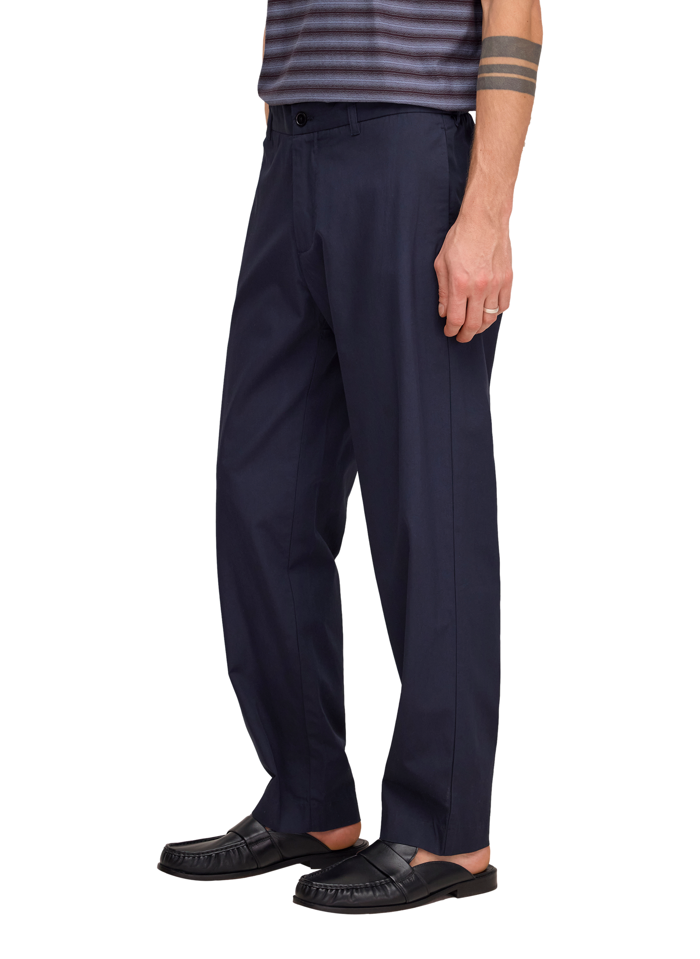 Pantalon droit Brendan en coton mélangé NN.07 Bleu