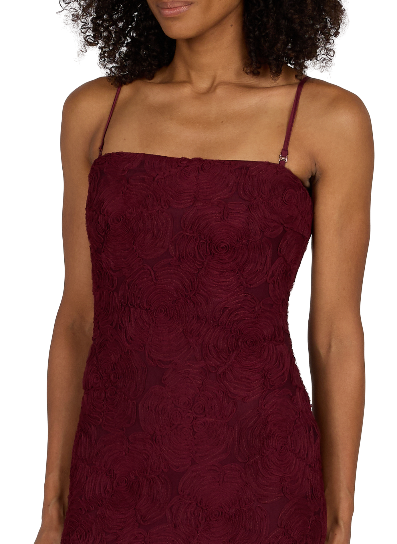 Sleeveless floral knit dress ROTATE Red
