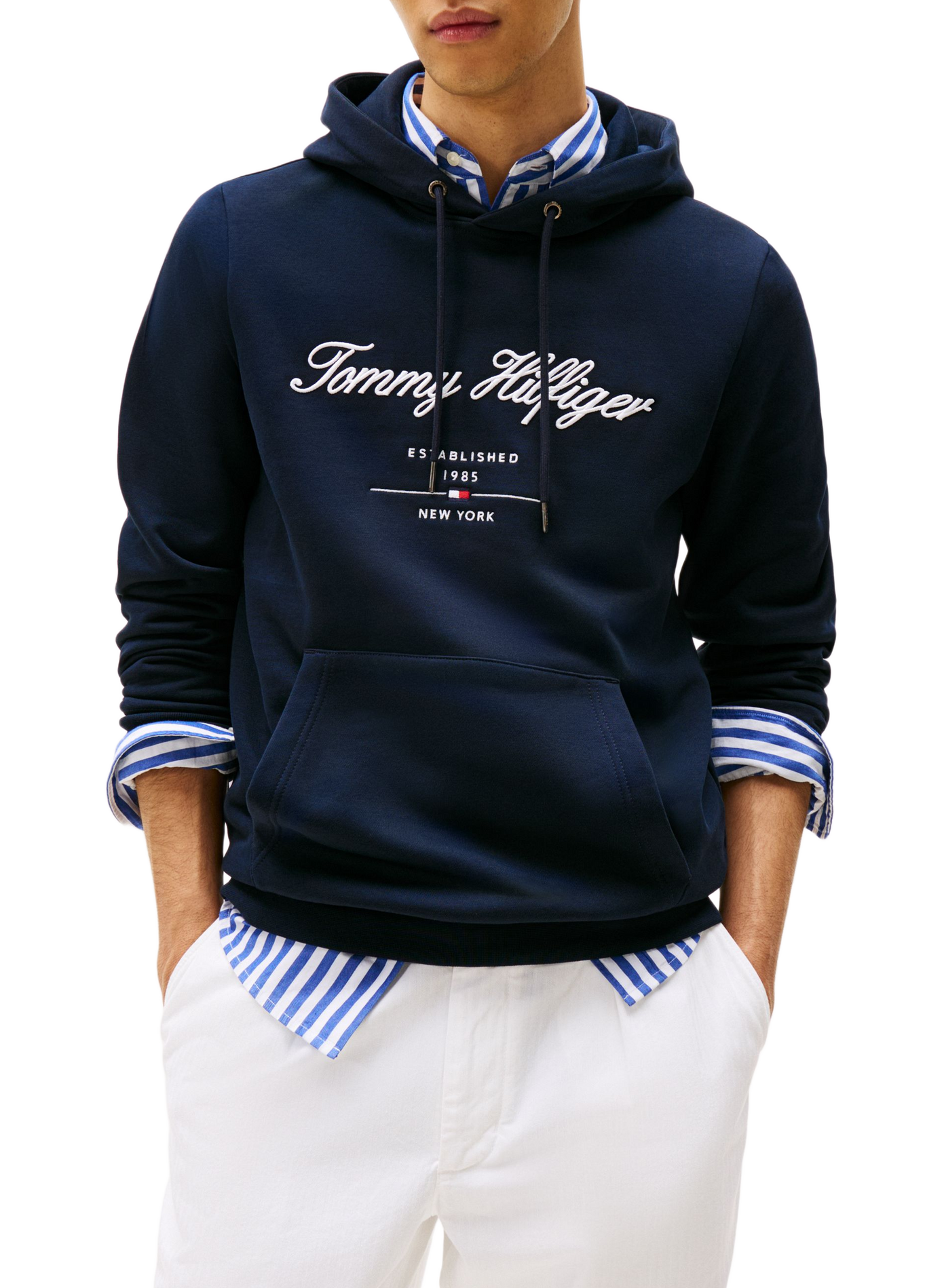 Embroidered hoodie TOMMY HILFIGER Blue