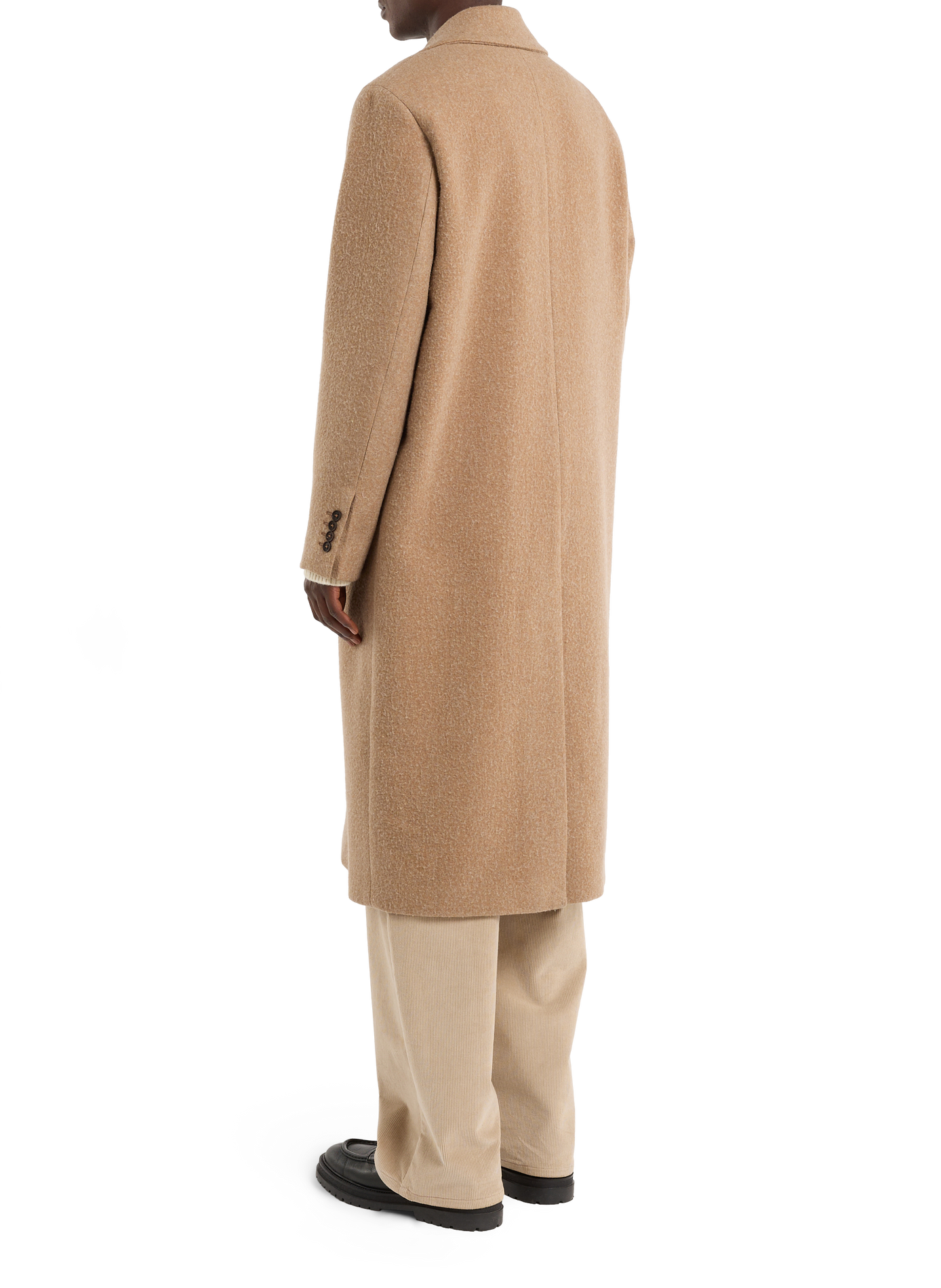 Manteau long uni en laine mélangée SAISON 1865 Beige