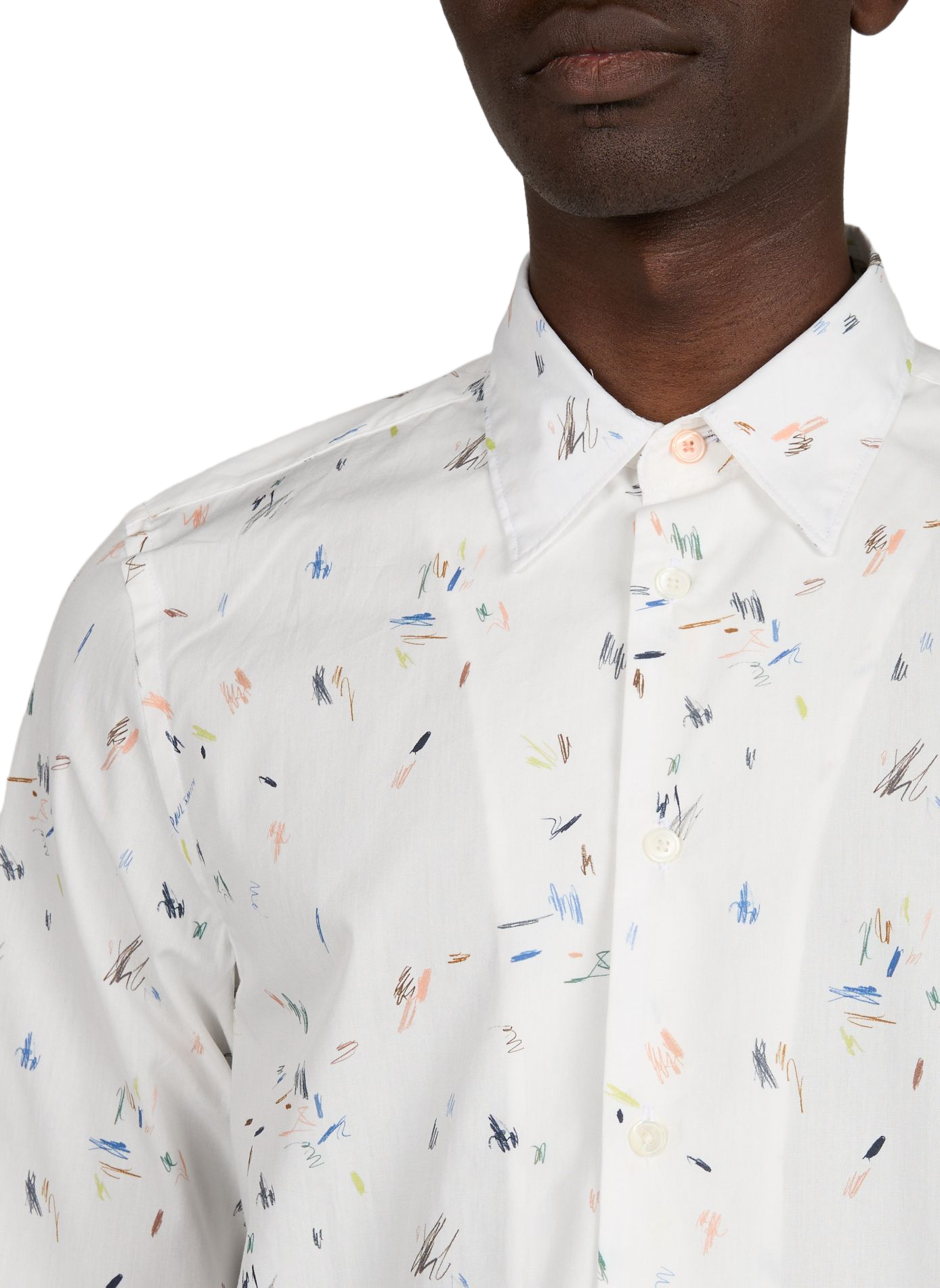 Chemise regular-fit col classique imprimée en coton PAUL SMITH Blanc