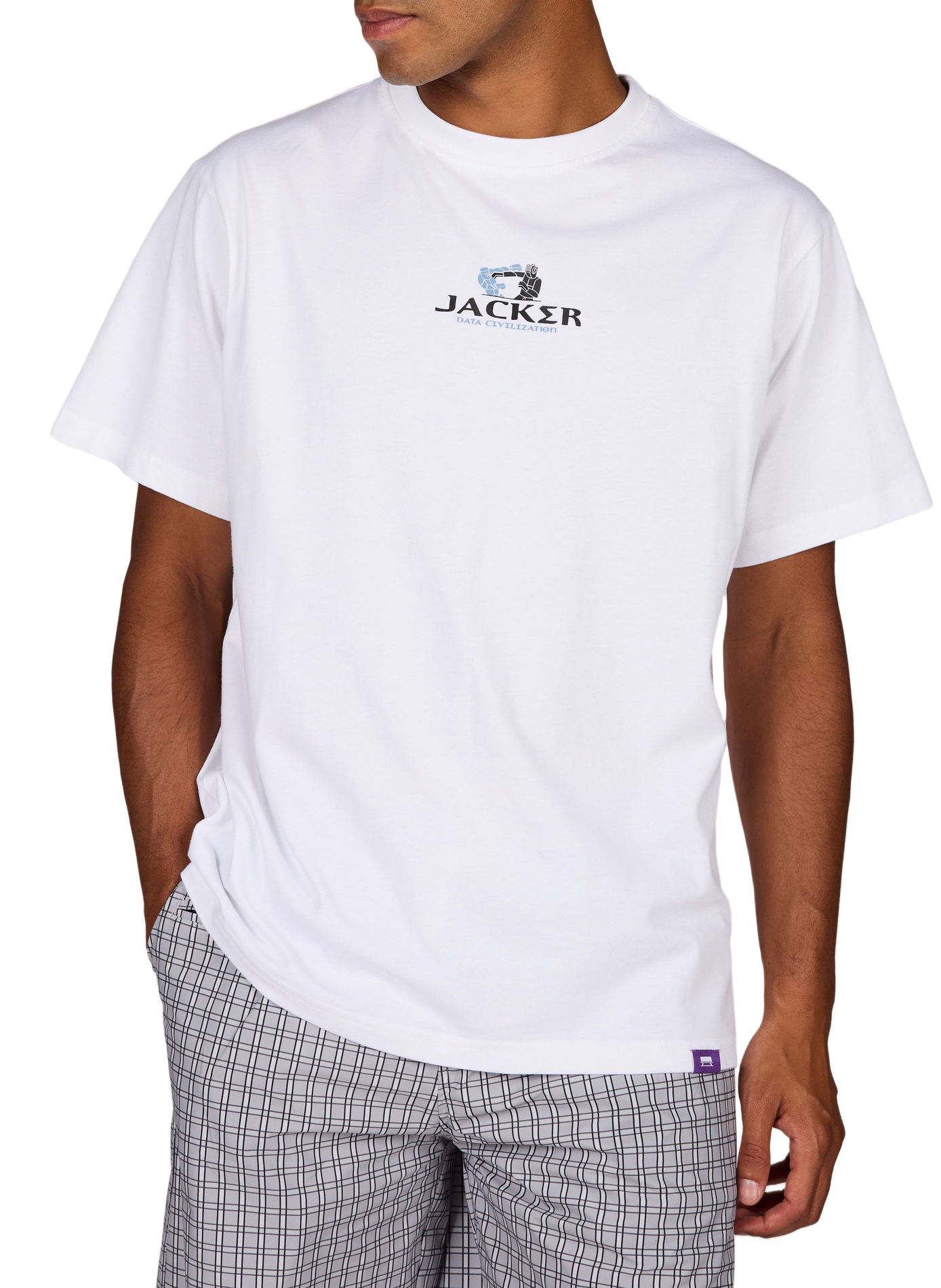 Gerader Baumwoll-T-Shirt JACKER. Weiss
