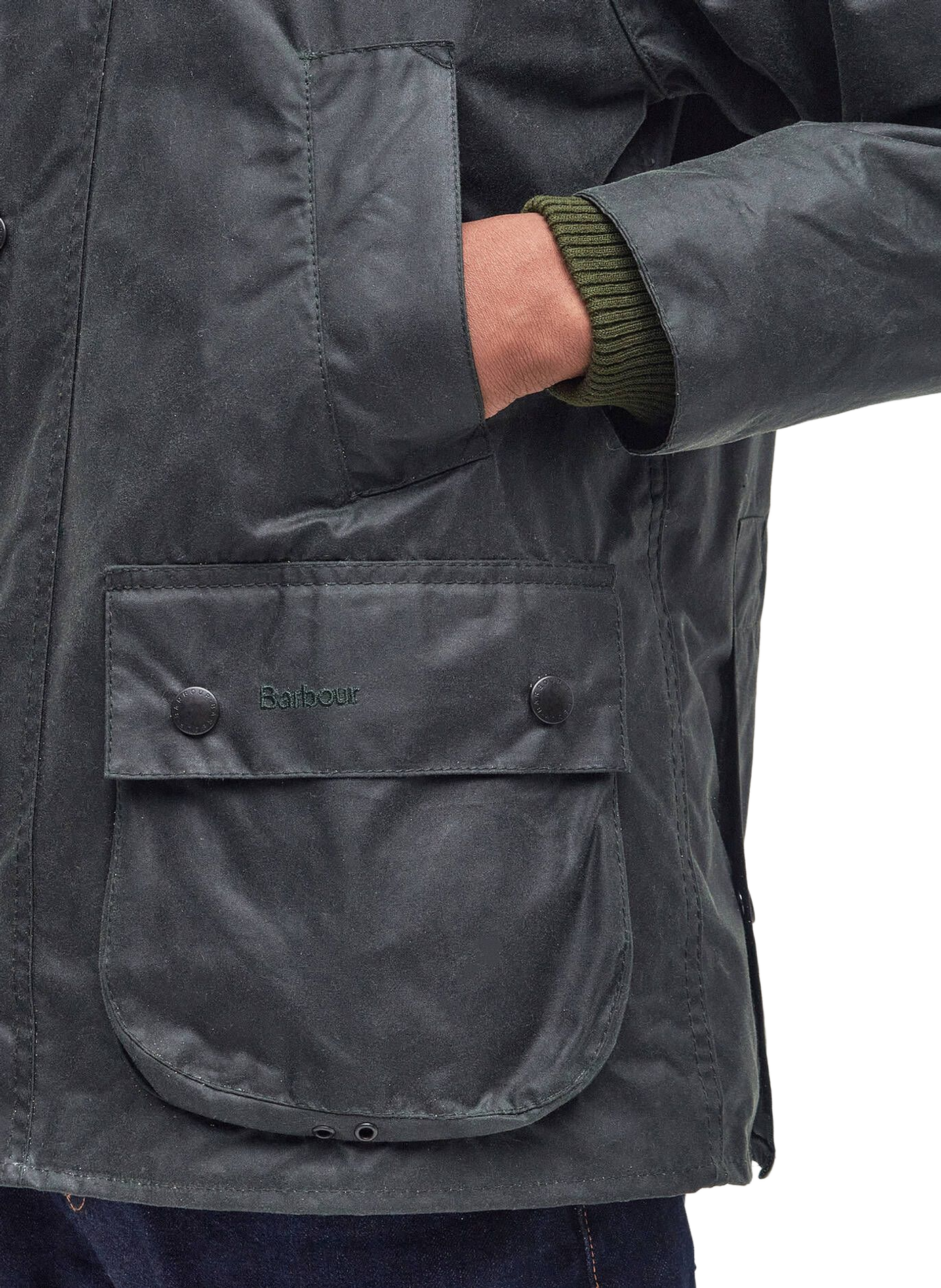 Blouson col classique en coton BARBOUR Vert