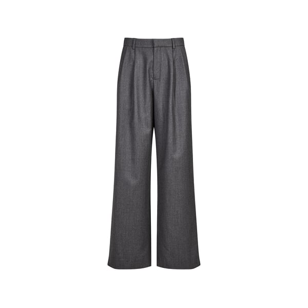 Pantalon large à plis en laine Pantalon large à plis en laine