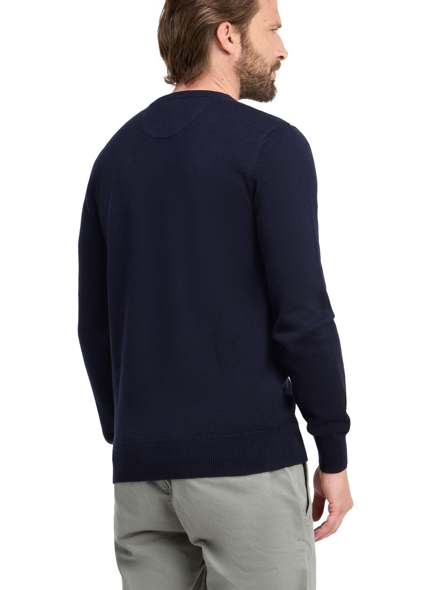 Gerade geschnittenes Modell mit Logo aus Wolle und Baumwolle EDEN PARK Blau