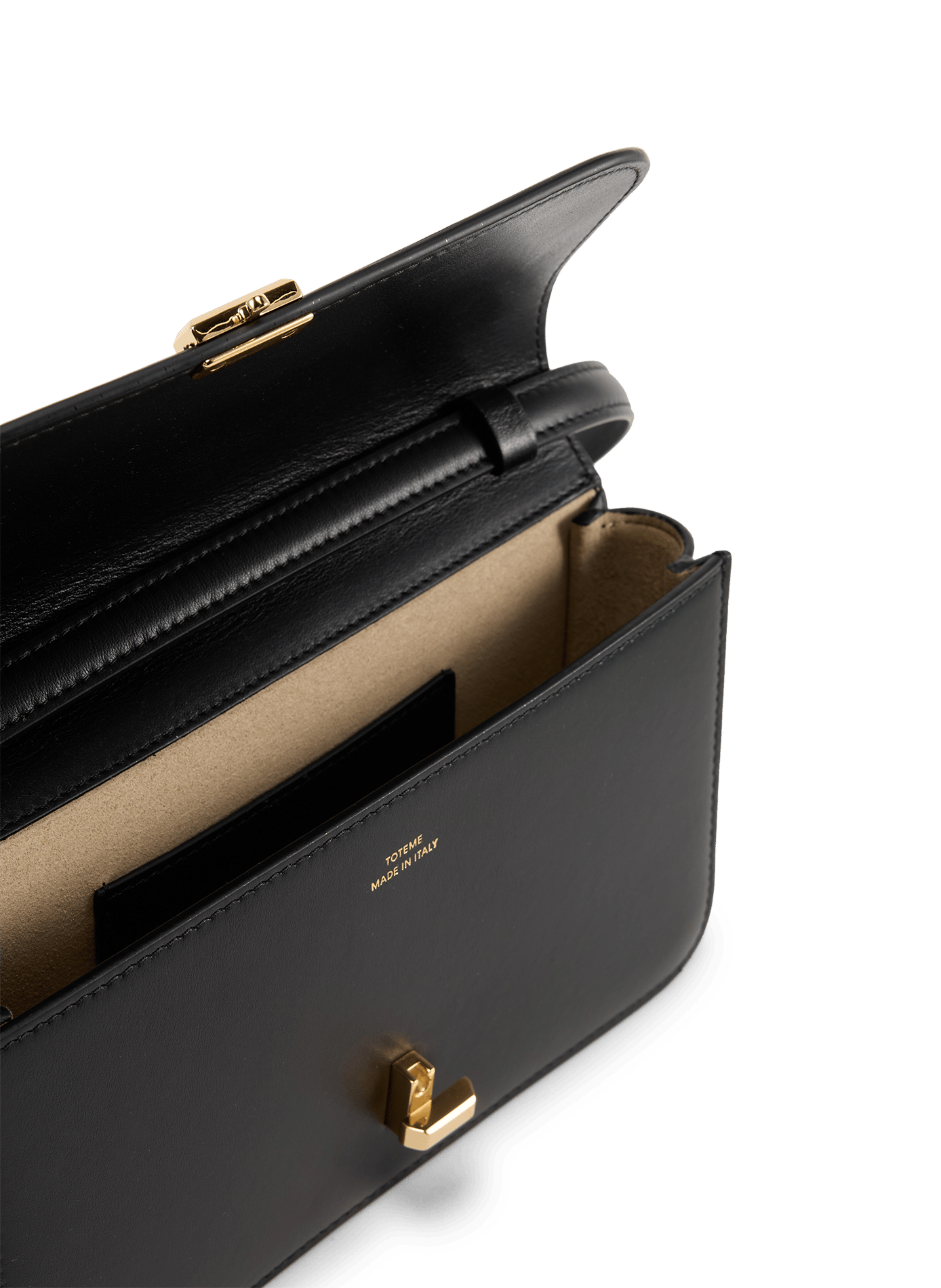 Sac à bandoulière texturé en cuir TOTEME Noir