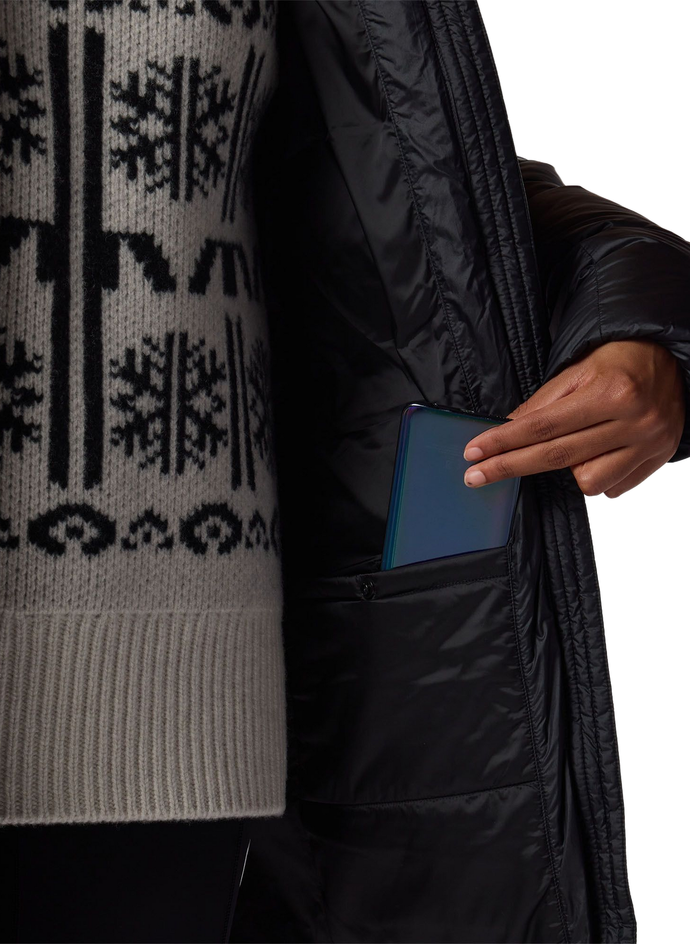 Gerade geschnittener Parka mit Kapuze und Gürtel ROSSIGNOL Schwarz