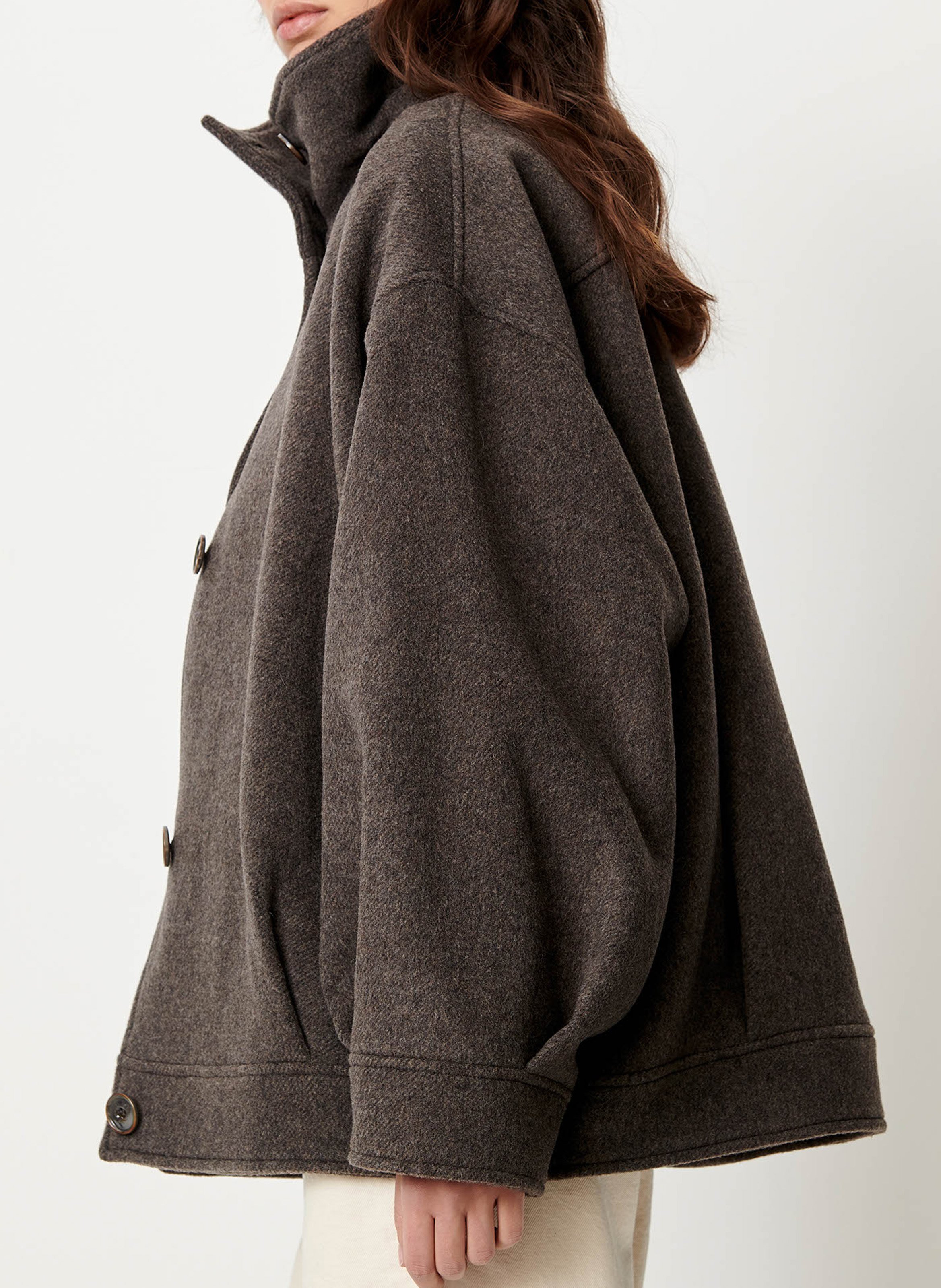 Manteau oversize en laine mélangée nariwa SESSUN Gris