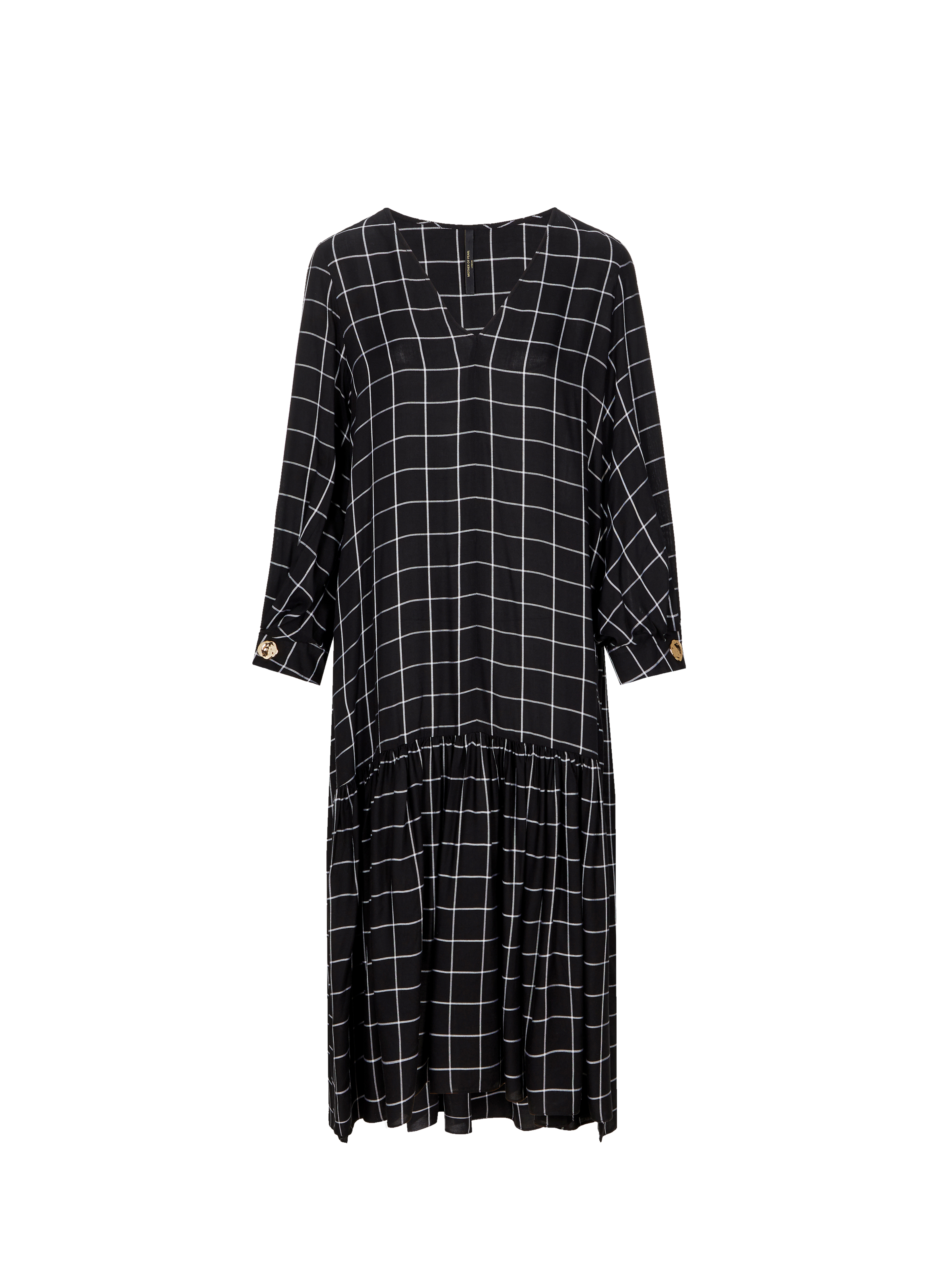 Robe à carreaux avec volant