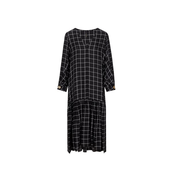 Robe à carreaux avec volant