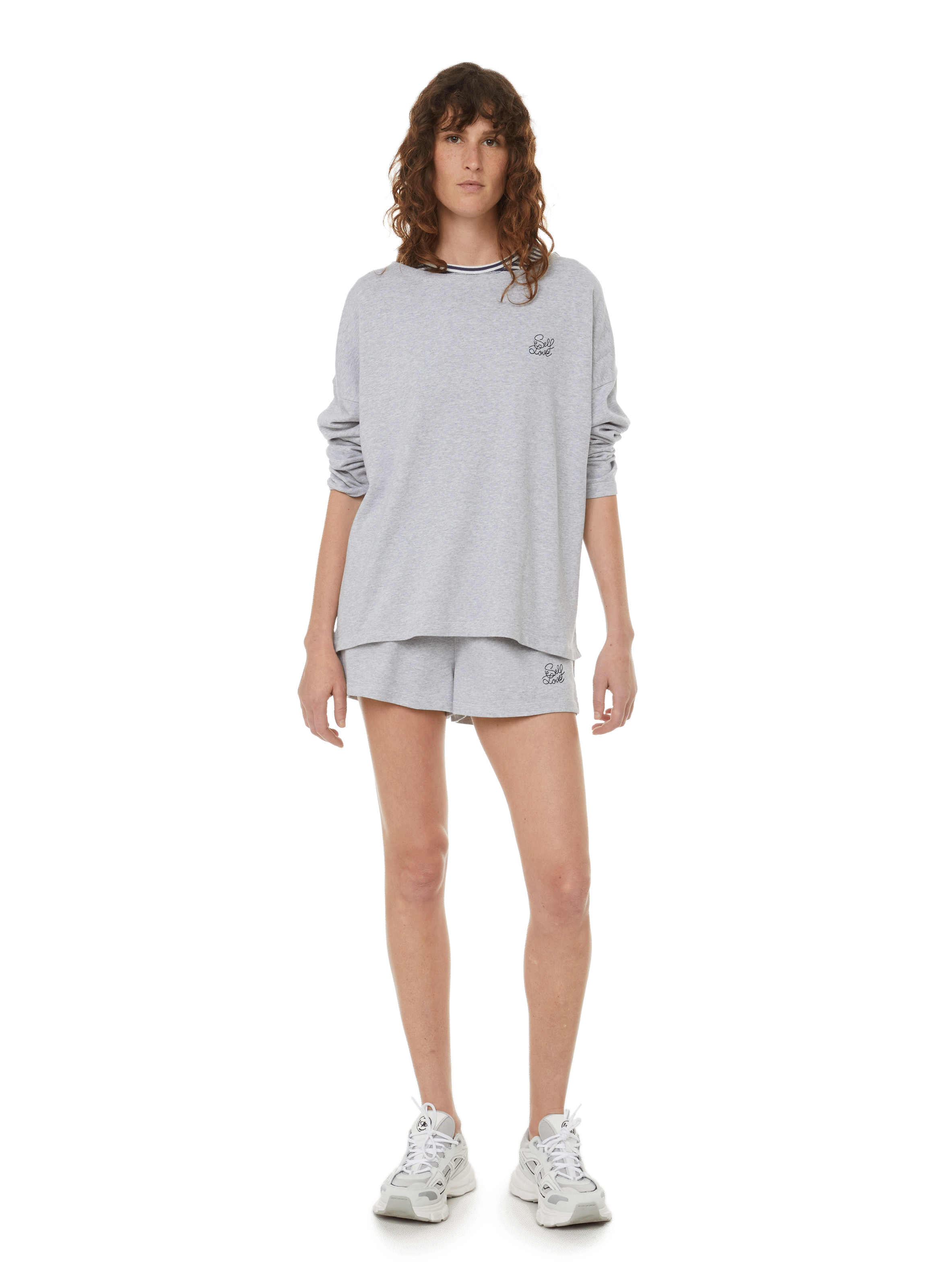 Sweatshirt Jossey Self love en coton MAISON LABICHE Gris