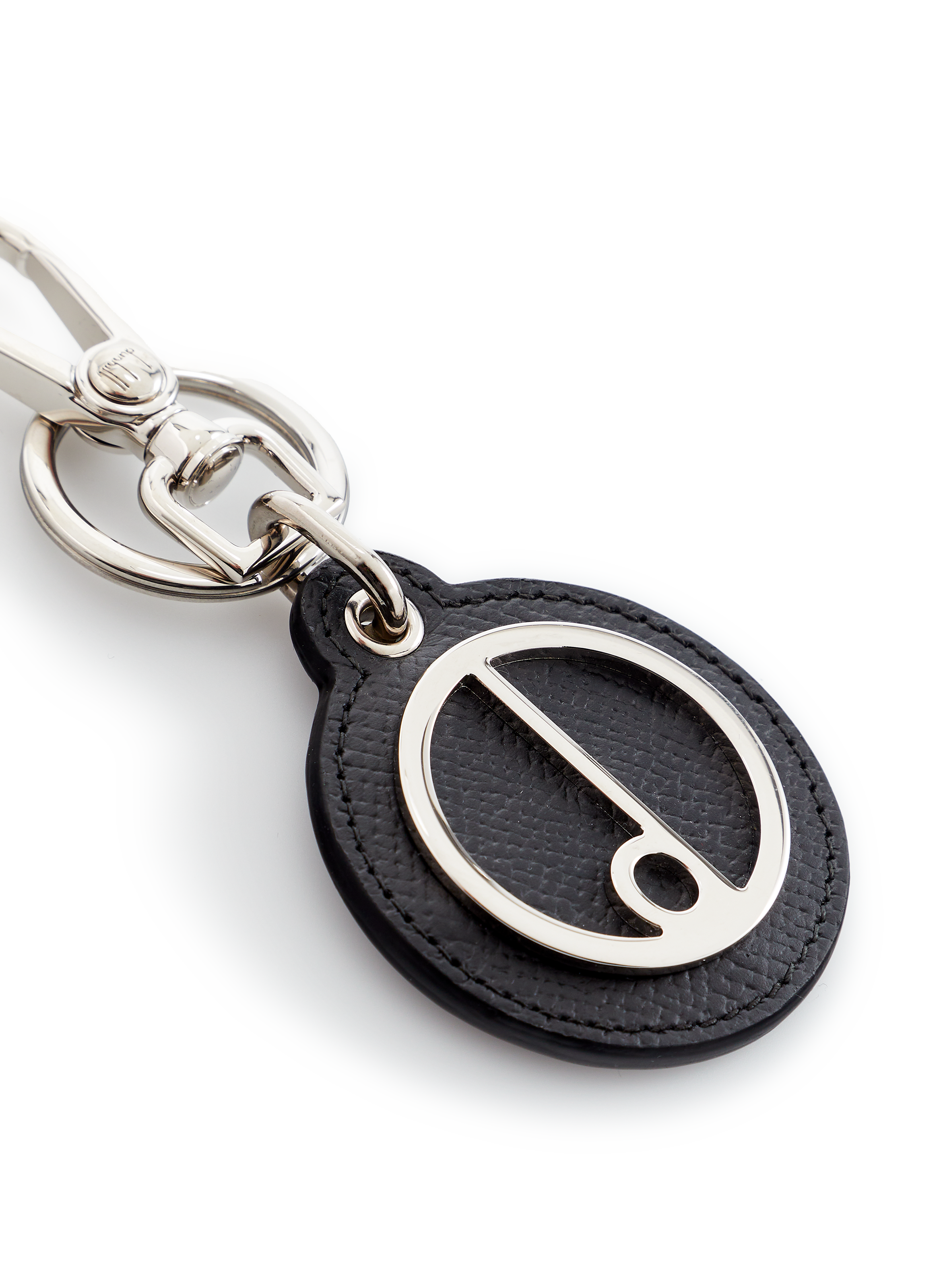 Porte-clés à logo en cuir