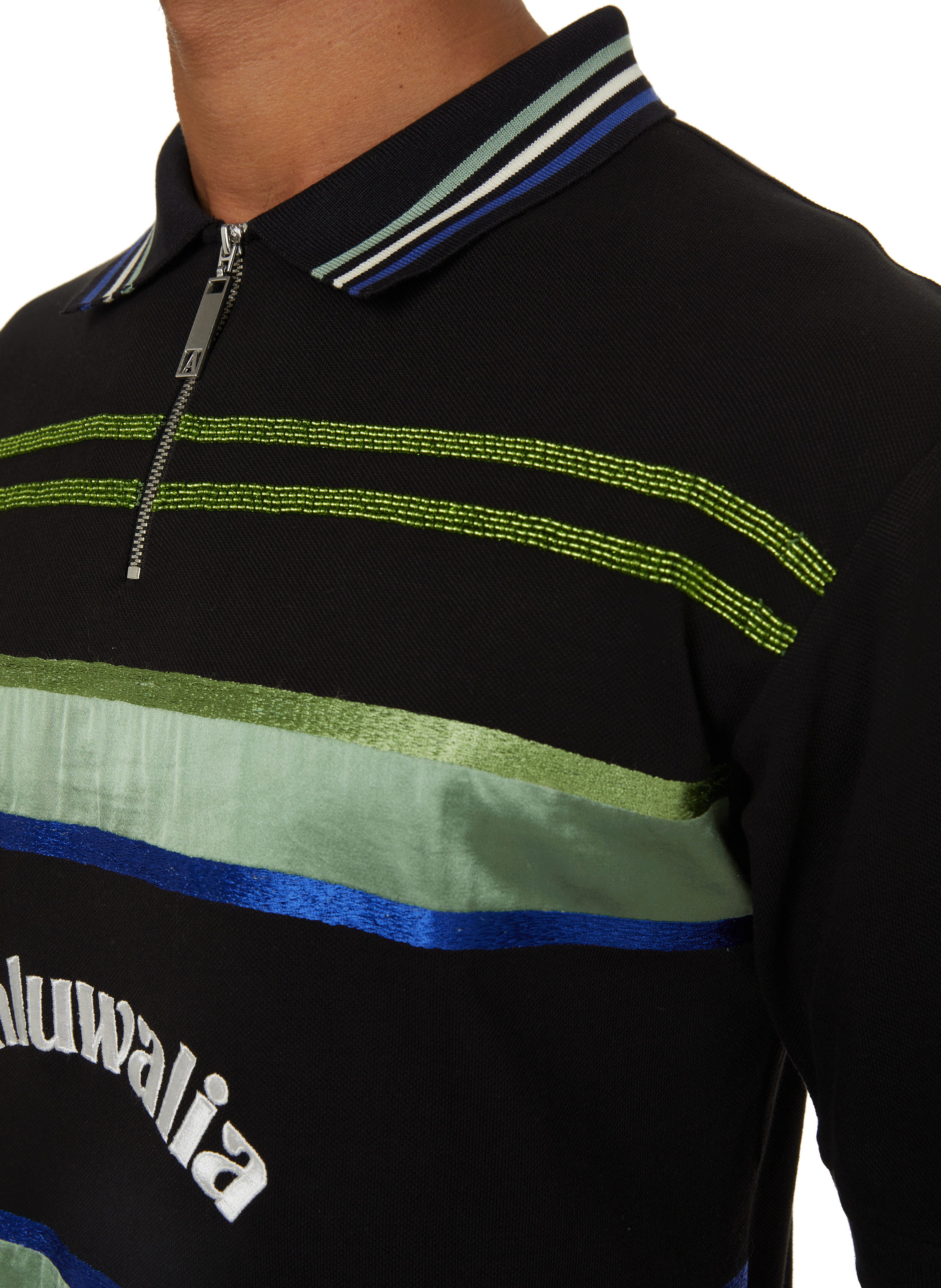 Patterned polo AHLUWALIA Black