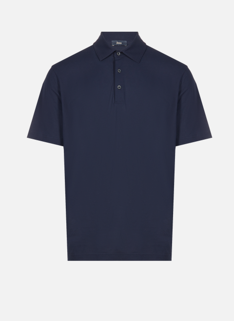 Plain cotton Polo shirt BlueHERNO 